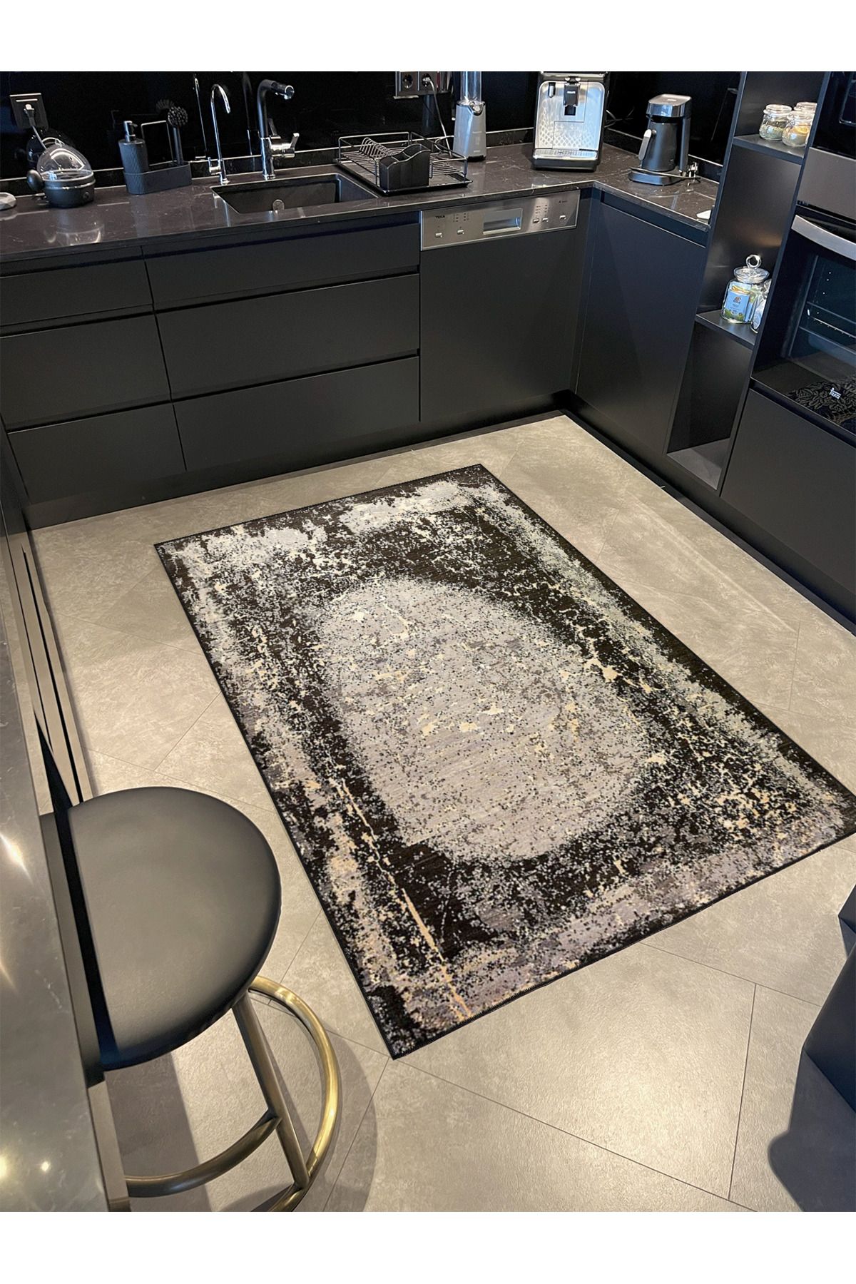 Karşık Renkli Etnik Desenli Dekoratif Dokuma Taban Halı miravip505