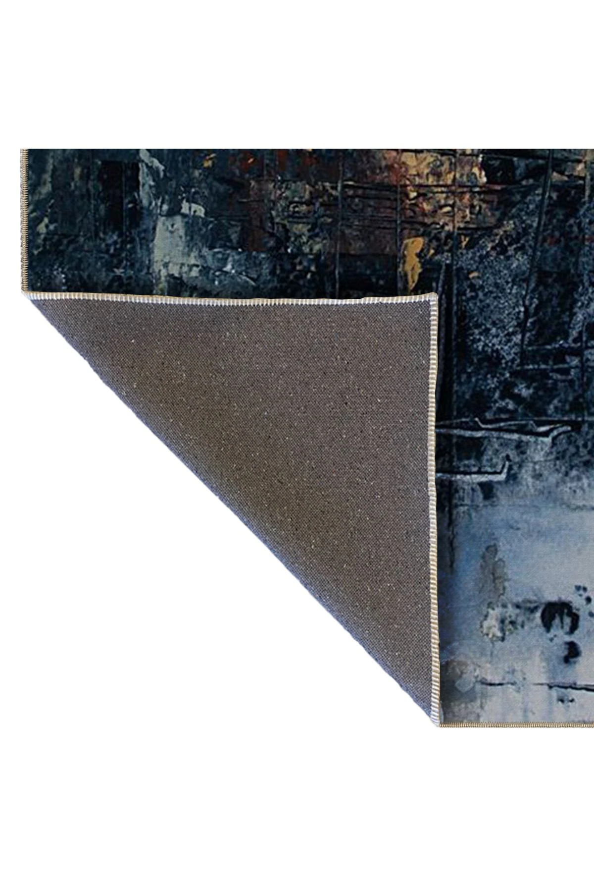 Lacivert Yeşil Temalı Pastel Soyut Desenli Kreatif Modern Dekoratif Halı 4968