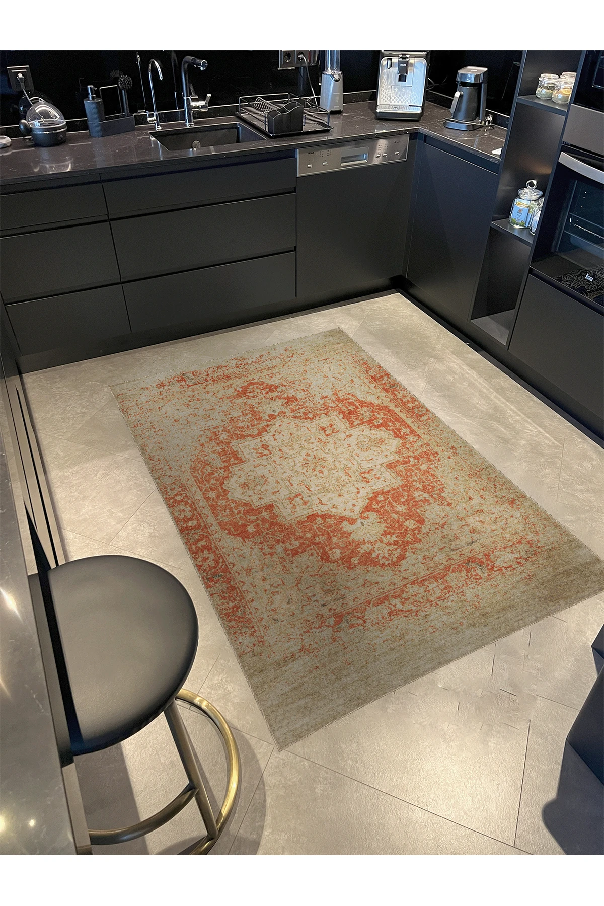 MOSSO Geleneksel Motifli Desen Dokuma Taban Vintage Dekoratif Halı mosso892