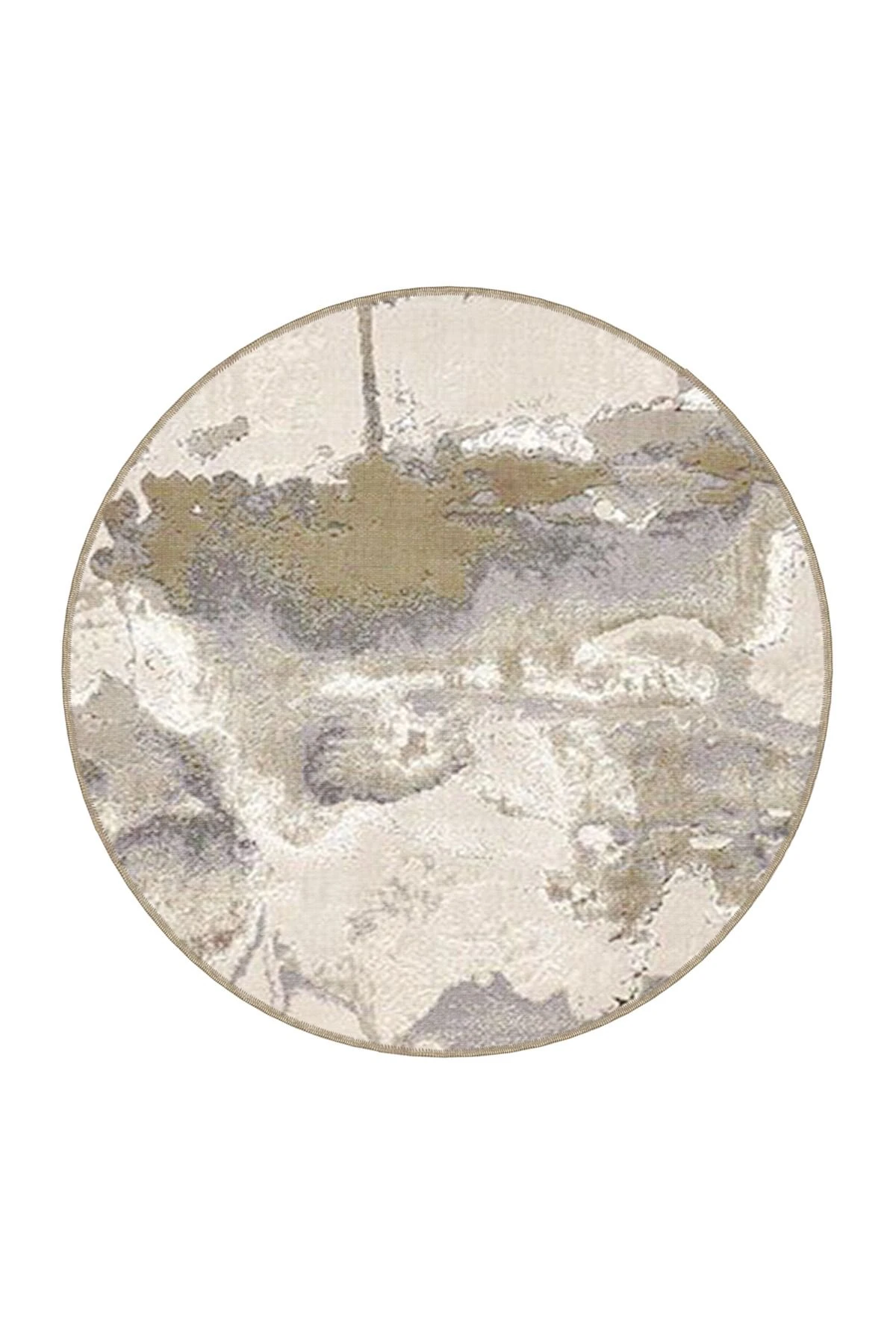 Bej Gri Temalı Soyut Desenli Kreatif Modern Dekoratif Halı 3956