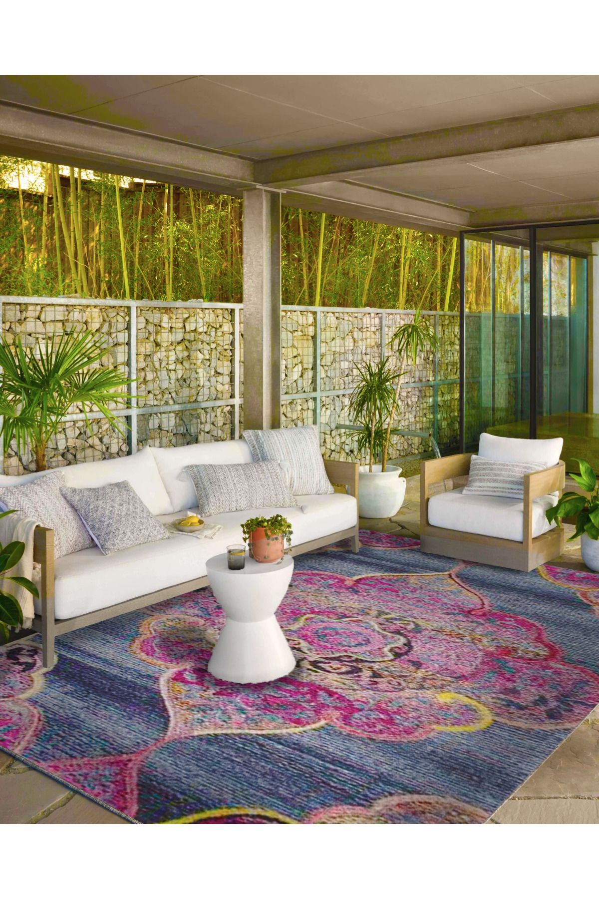 Mor Botanik Temalı Desenli Dokuma Taban Halı ve Yıkanabilir Halı aloha146