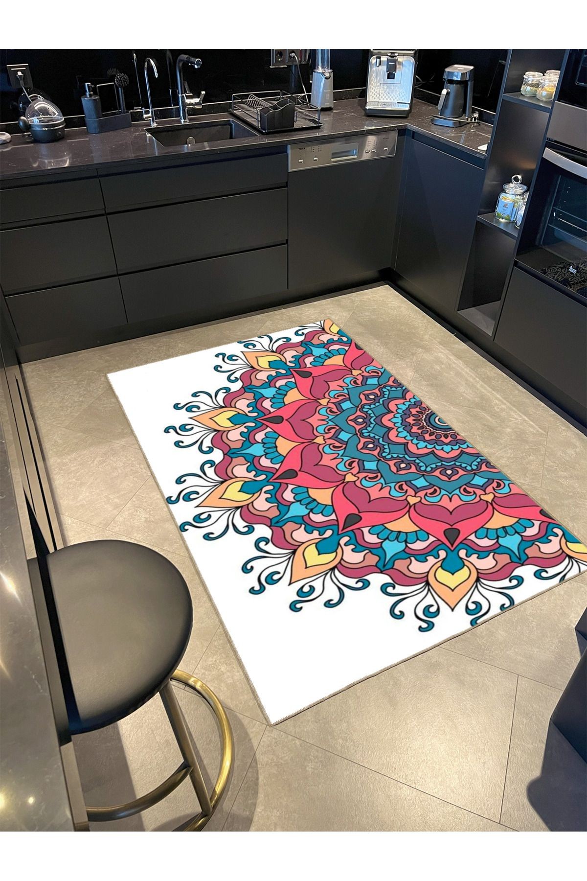 Yıldız Mixed Color Temalı Dokuma Taban Halı ve Yıkanabilir Halı miravip10444