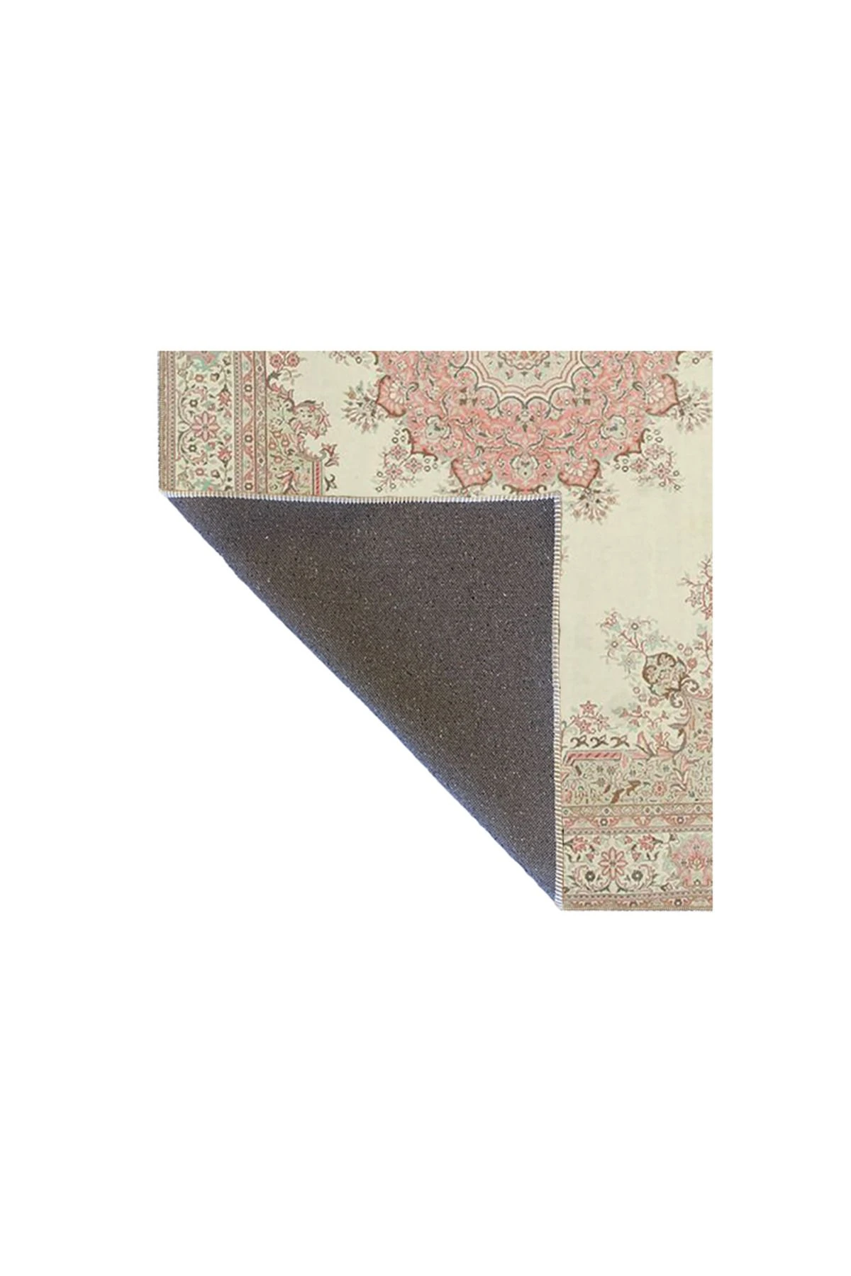 Krem Geleneksel Desenli Dokuma Taban Halı ve Yıkanabilir Halı aloha131