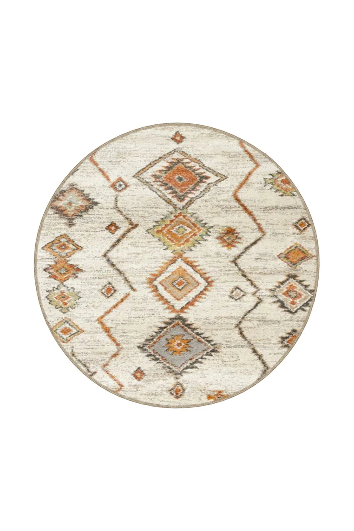 Baklavalı Krem Temalı Desenli Dokuma Taban Halı ve Yıkanabilir Halı aloha134