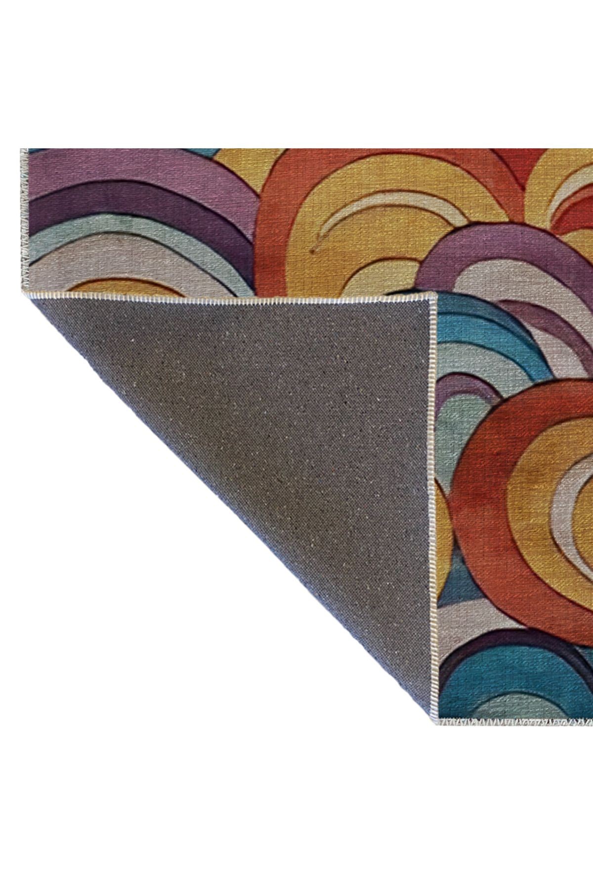 Çok Renkli Dalgalı Spiral Desenli Kreatif Modern Dekoratif Halı 2110