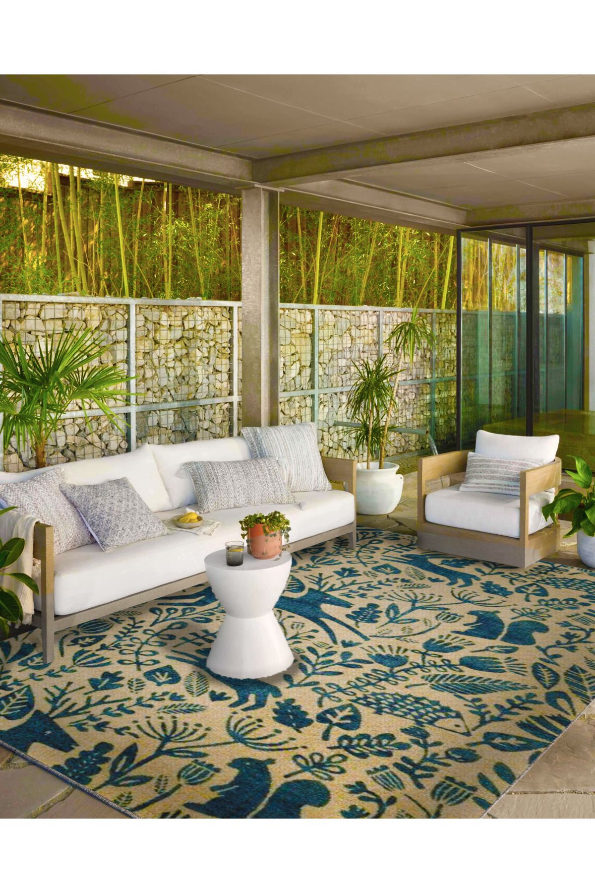 Krem Botanik Şekilli Desenli Dokuma Taban Halı ve Yıkanabilir Halı miravip10141