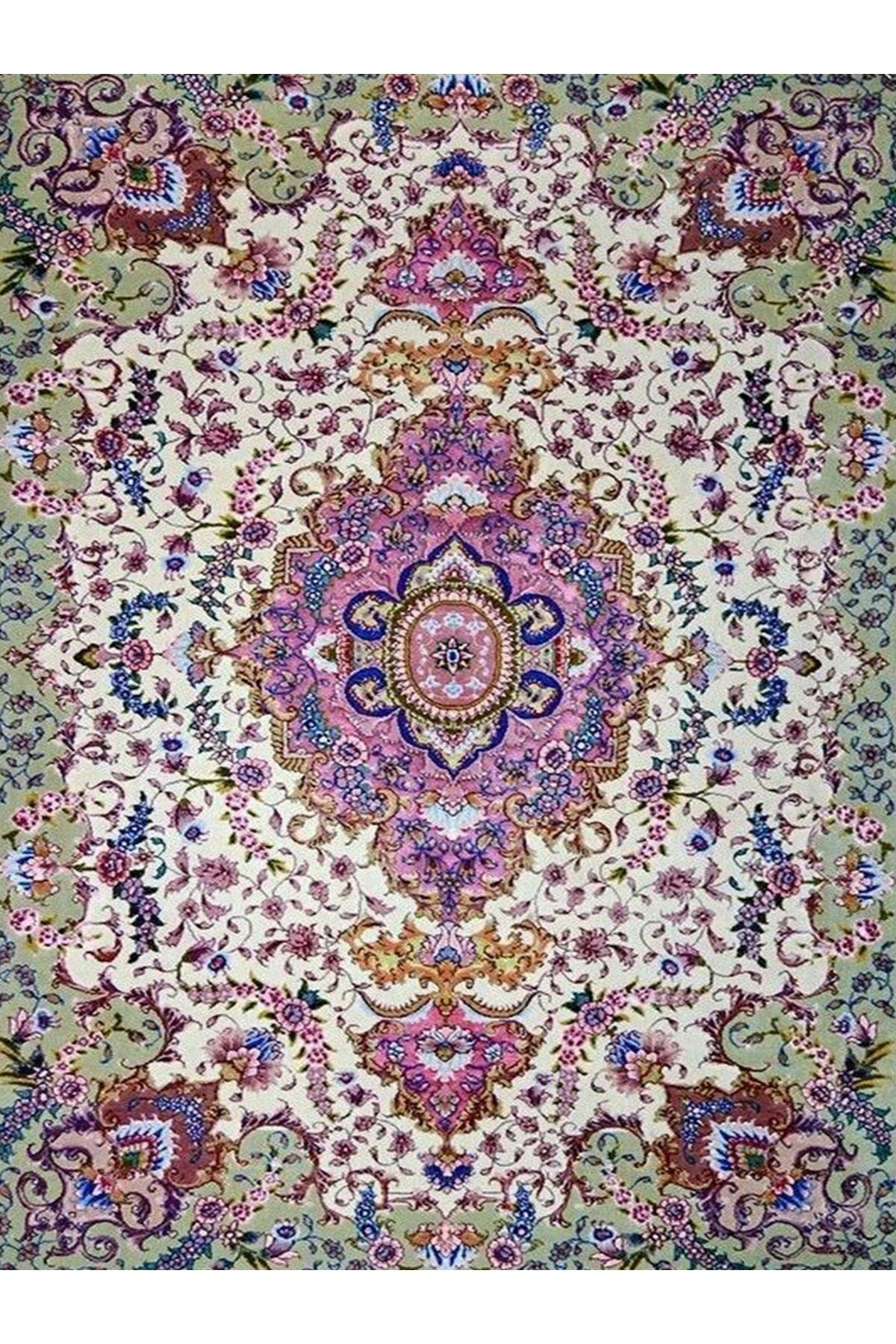 Kubilay Koleksiyonu Çok Renkli Etnik Detay Geleneksel Desenli Dokuma Taban Vintage Dekoratif Halı 15