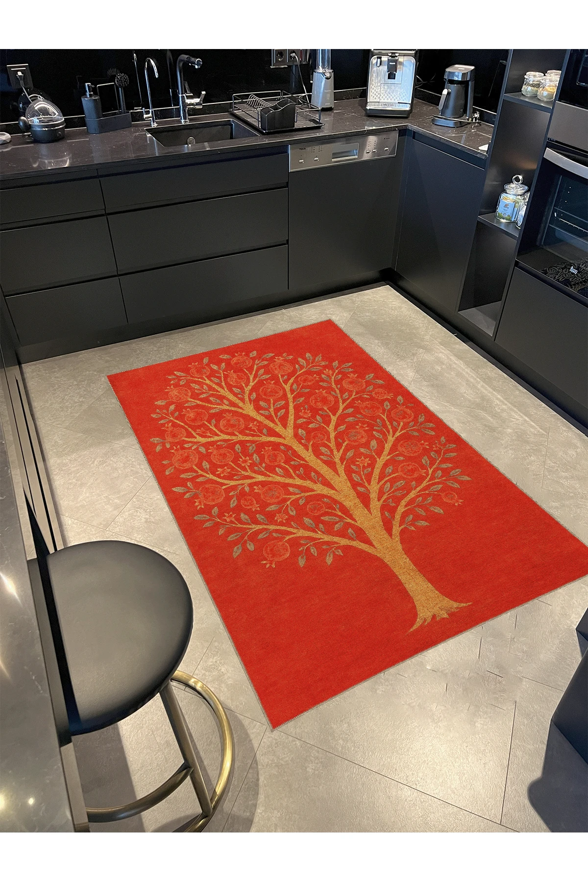 MOSSO Ağaç Temalı Desenli Modern Dekoratif Halı mosso434