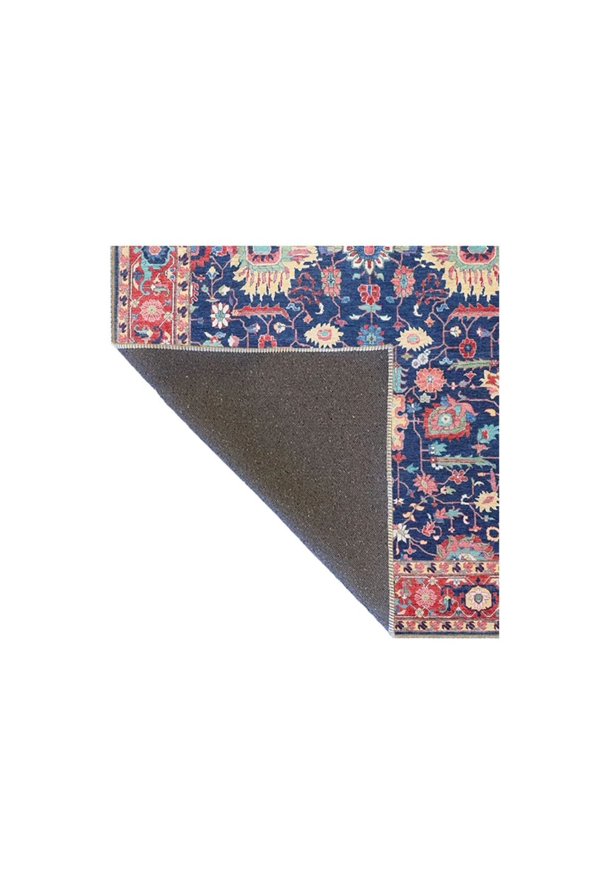 Kırmızı Mor Çiçekli Geometrik Temalı Desenli Dokuma Taban Halı ve Yıkanabilir Halı aloha42