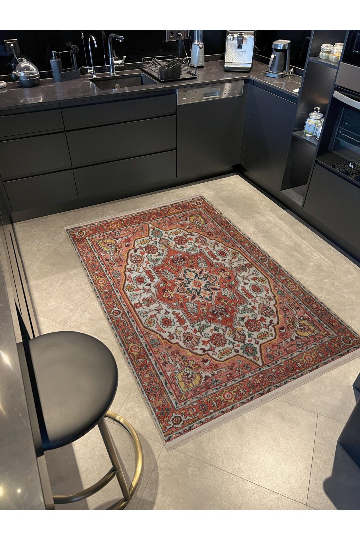 Çok Renkli Geleneksel Motif Etnik Desenli Kreatif Vintage Dekoratif Halı 2755