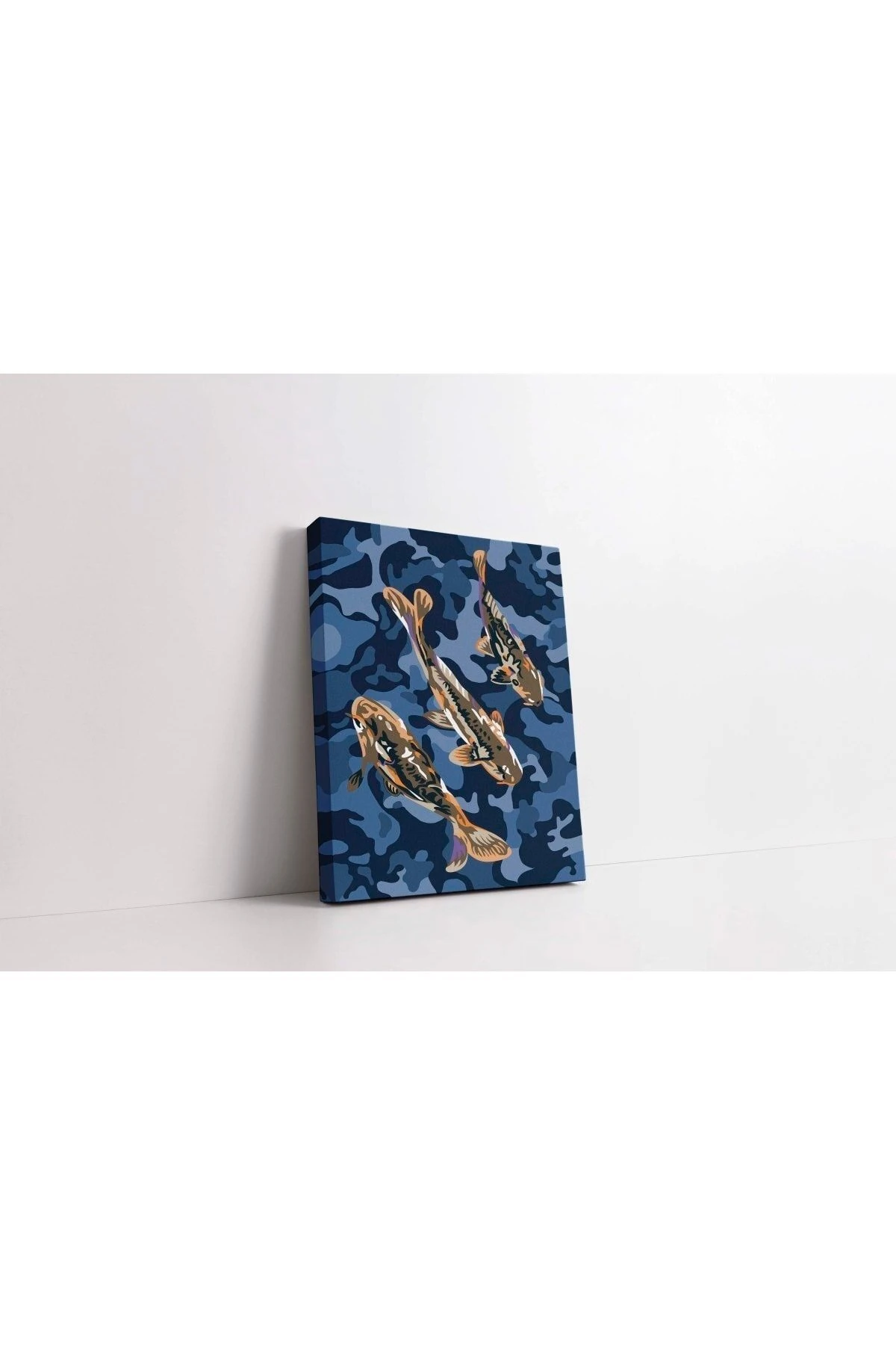 Kanvas Tablo Mavi Ve Lacivert Renkli Japon Balıkları 178