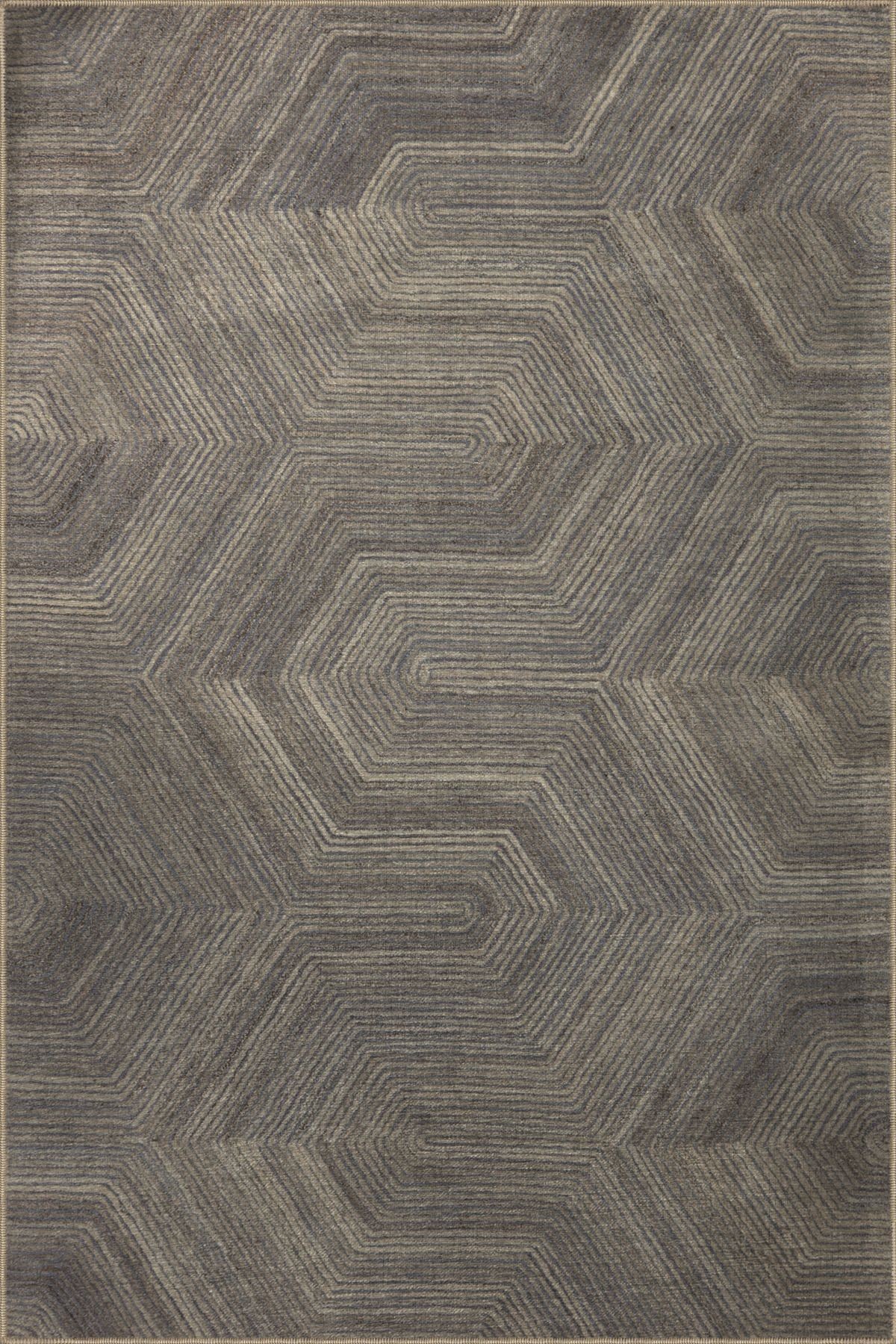 Gri Temalı Soyut Geometrik Desenli Kreatif Modern Dekoratif Halı 3002