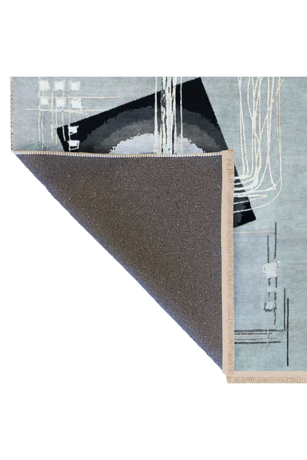 Barcelona Koleksiyonu Flu Tonlarda Soyut Abstract Sürrealist Detay Desenli Modern Dekoratif Halı 51
