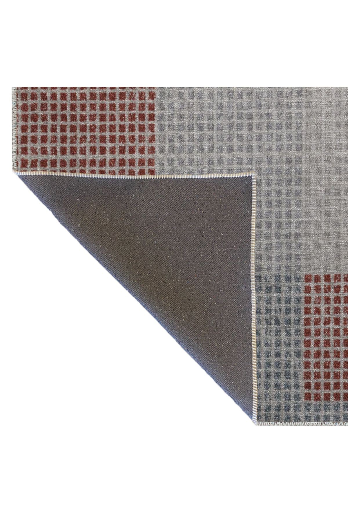 Bej Temalı Çok Renkli Soyut Geometrik Desenli Modern Dekoratif Halı 3043
