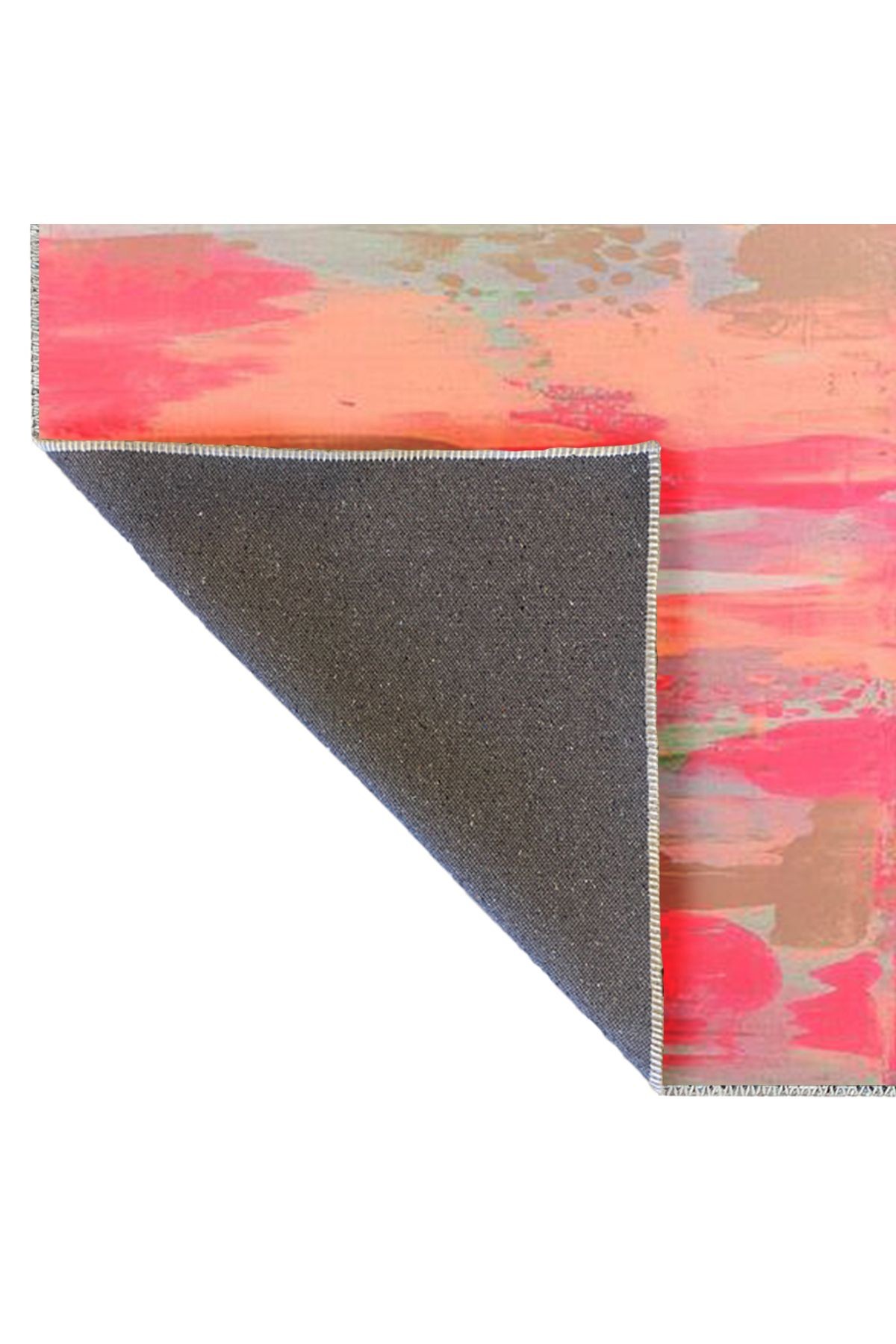İnci Koleksiyonu Pastel Pembe Tonlarda Soyut Desenli Dokuma Taban Modern Dekoratif Halı inci54