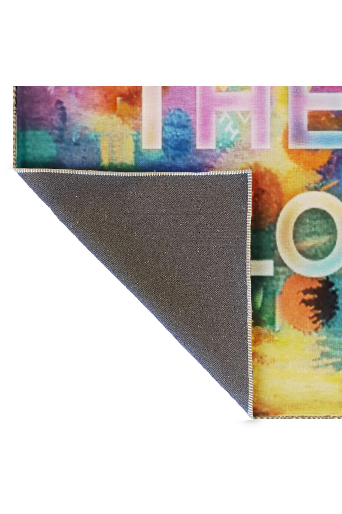 Written Koleksiyonu Çok Renkli Save The Color Yazılı Desenli Modern Dekoratif Halı 08