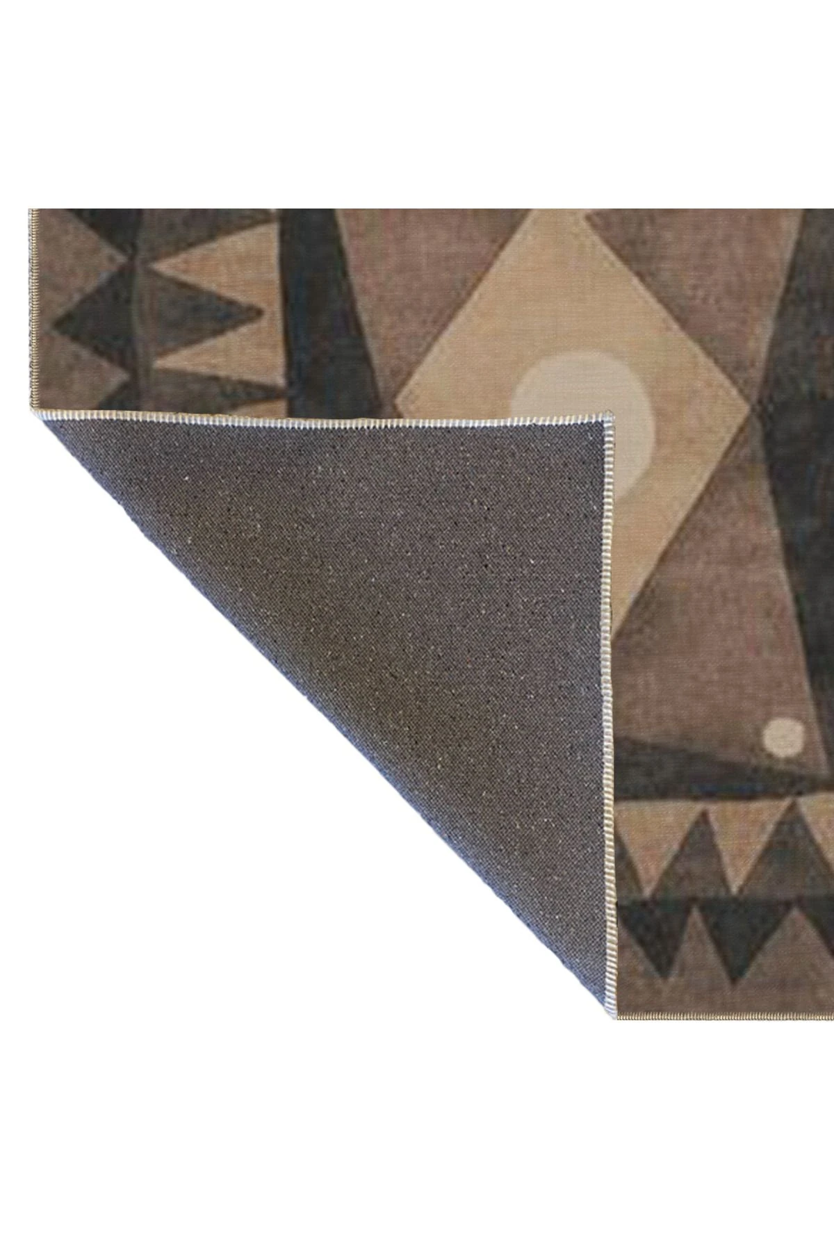 Kahverengi Renkli Modern Geometrik Dokuma Taban Halı miravip8121