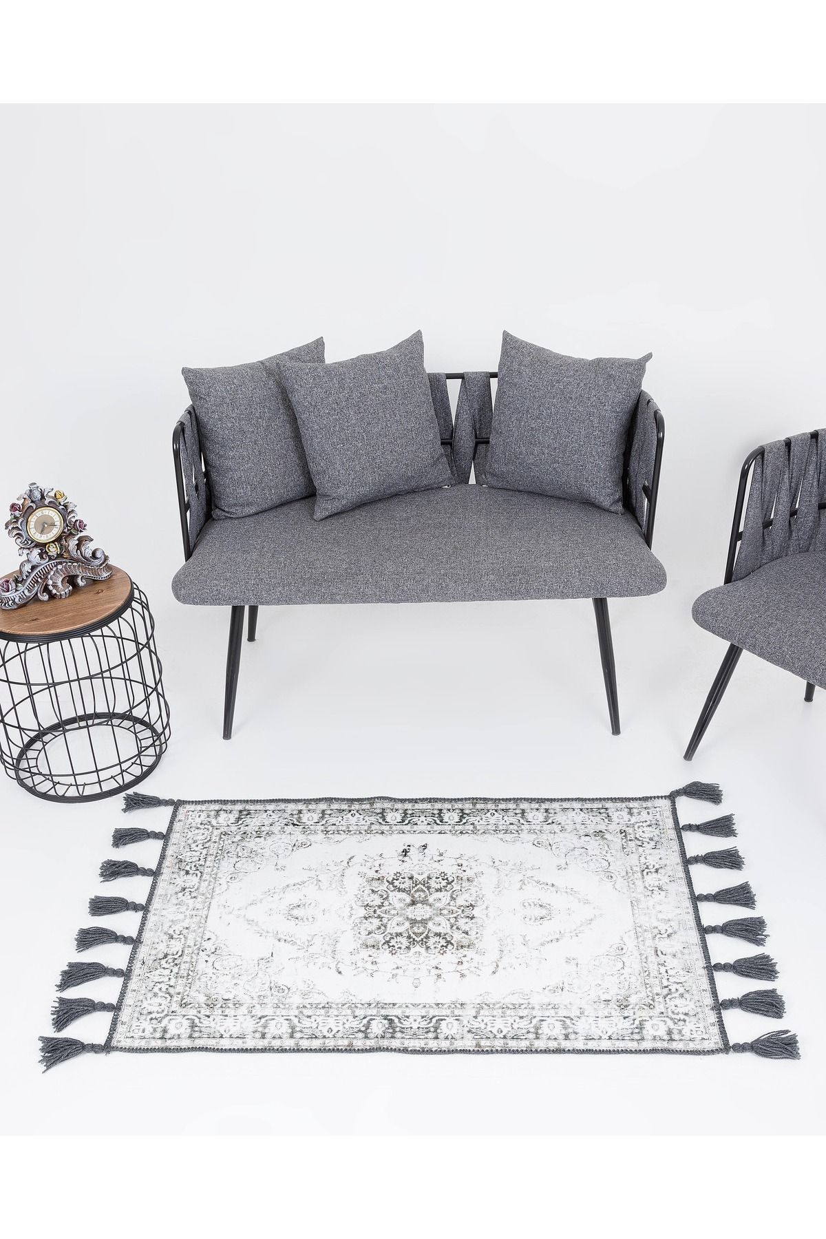 Transparent Tasarım Serisi Gri Temalı Dekoratif Şeffaf Halı transparent01