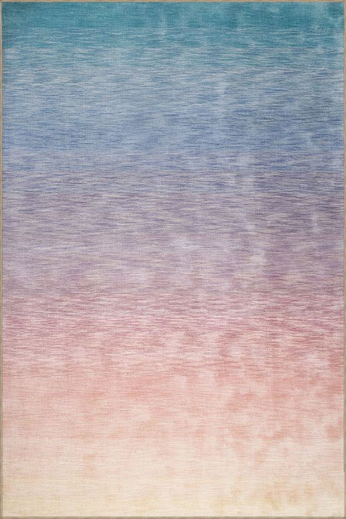 Mavi Pembe Tonlarda Pastel Boyalı Modern Dekoratif Halı 4398