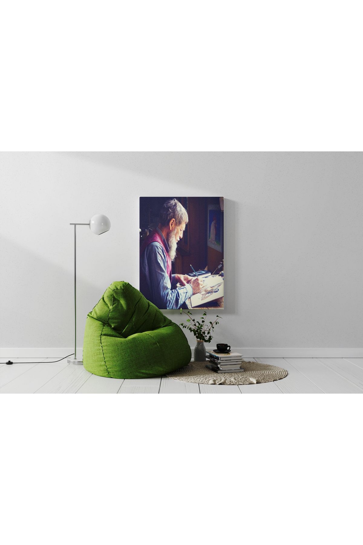 Kanvas Tablo Ressam Adam Desenli Modern Tablo