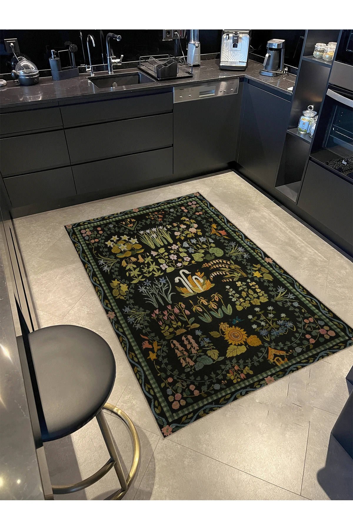 MOSSO Geleneksel Motifli Desen Dokuma Taban Vintage Dekoratif Halı mosso887