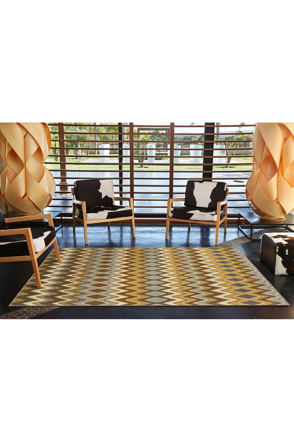 Kahverengi Renkli Çapraz Akan Dokuma Taban Halı 4160