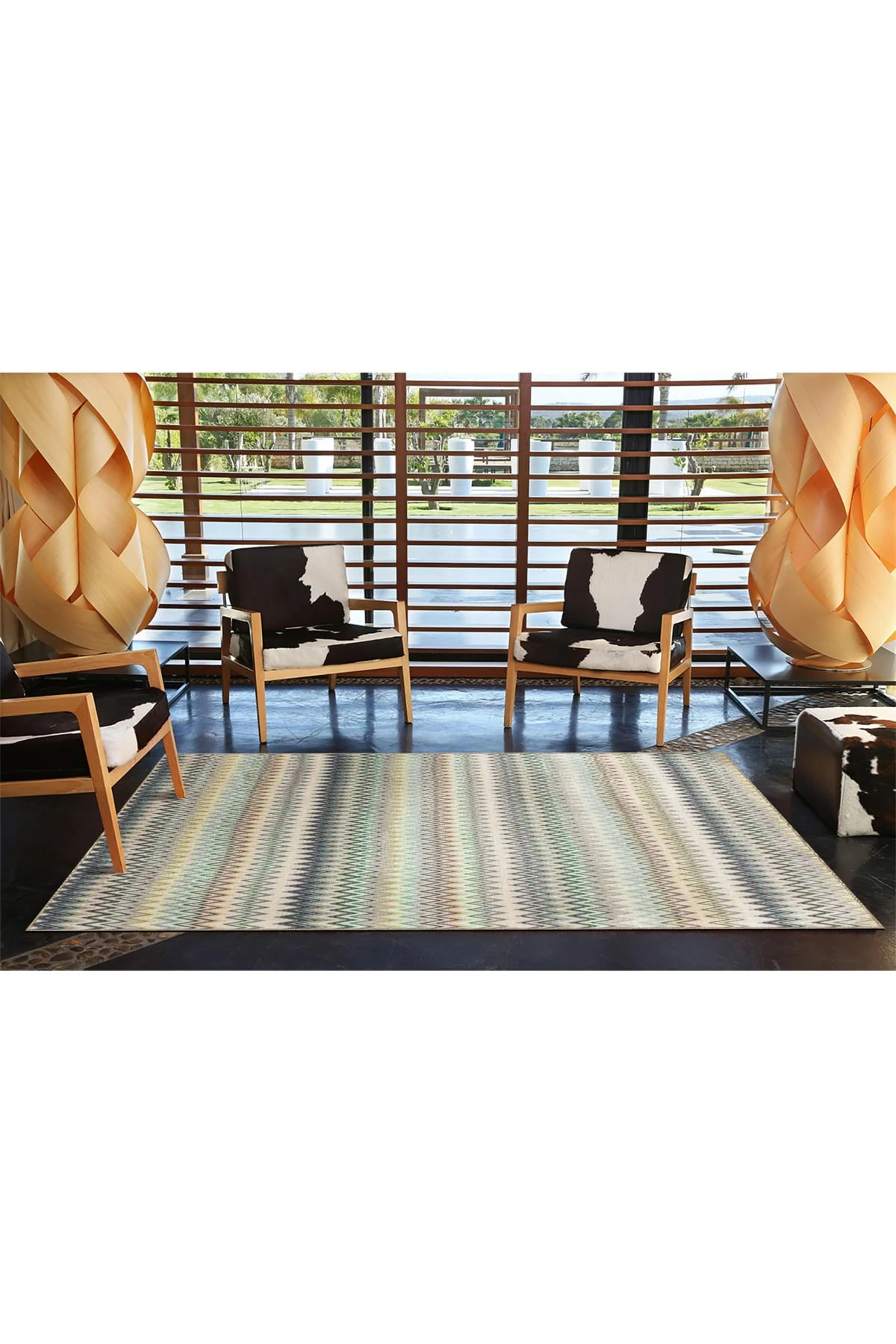 Çapraz Geometrik Gri Ton Desenli Dokuma Taban Halı 4099