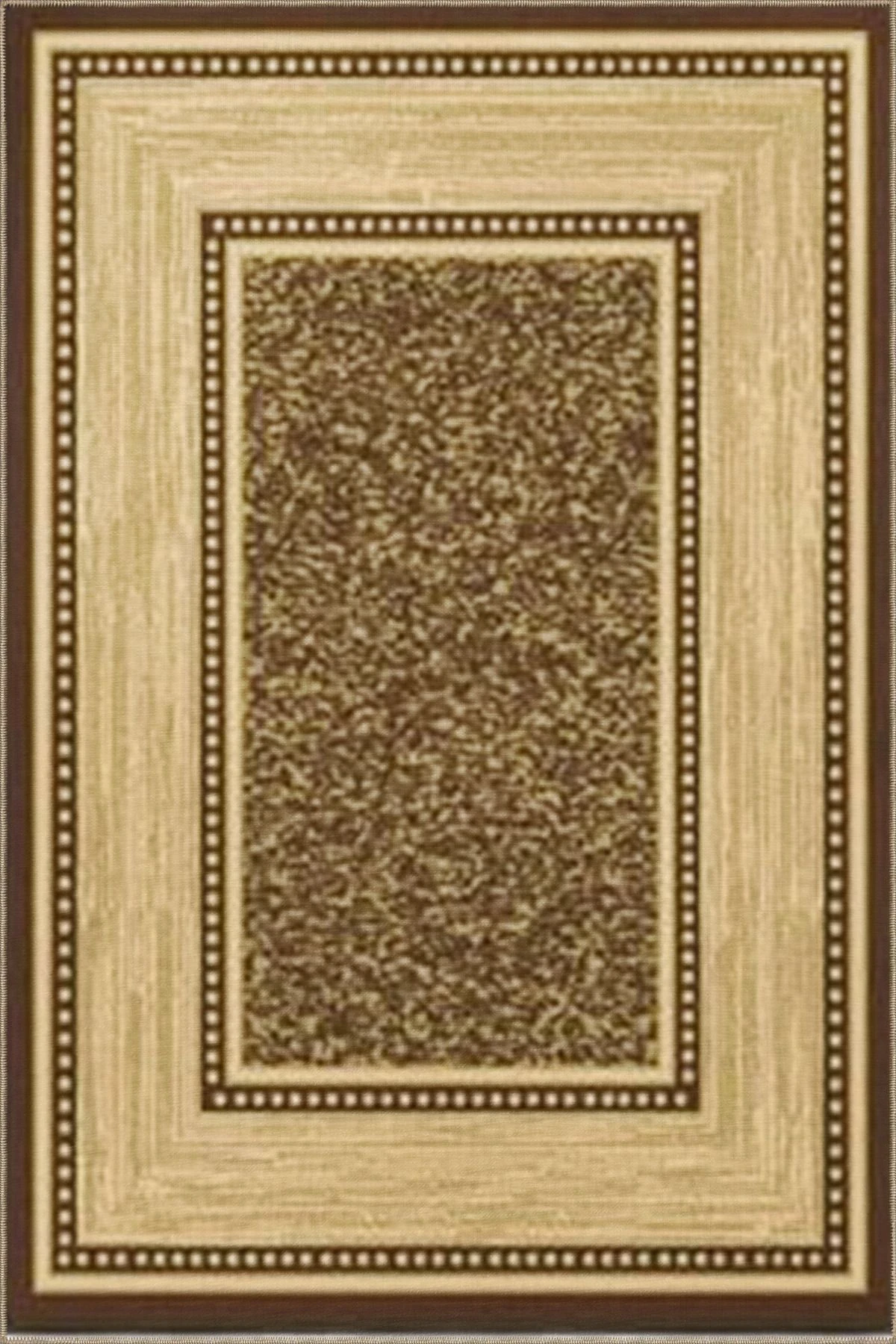 Geometrik Kahverengi Geleneksel Desenli Dokuma Taban Halı miravip1088