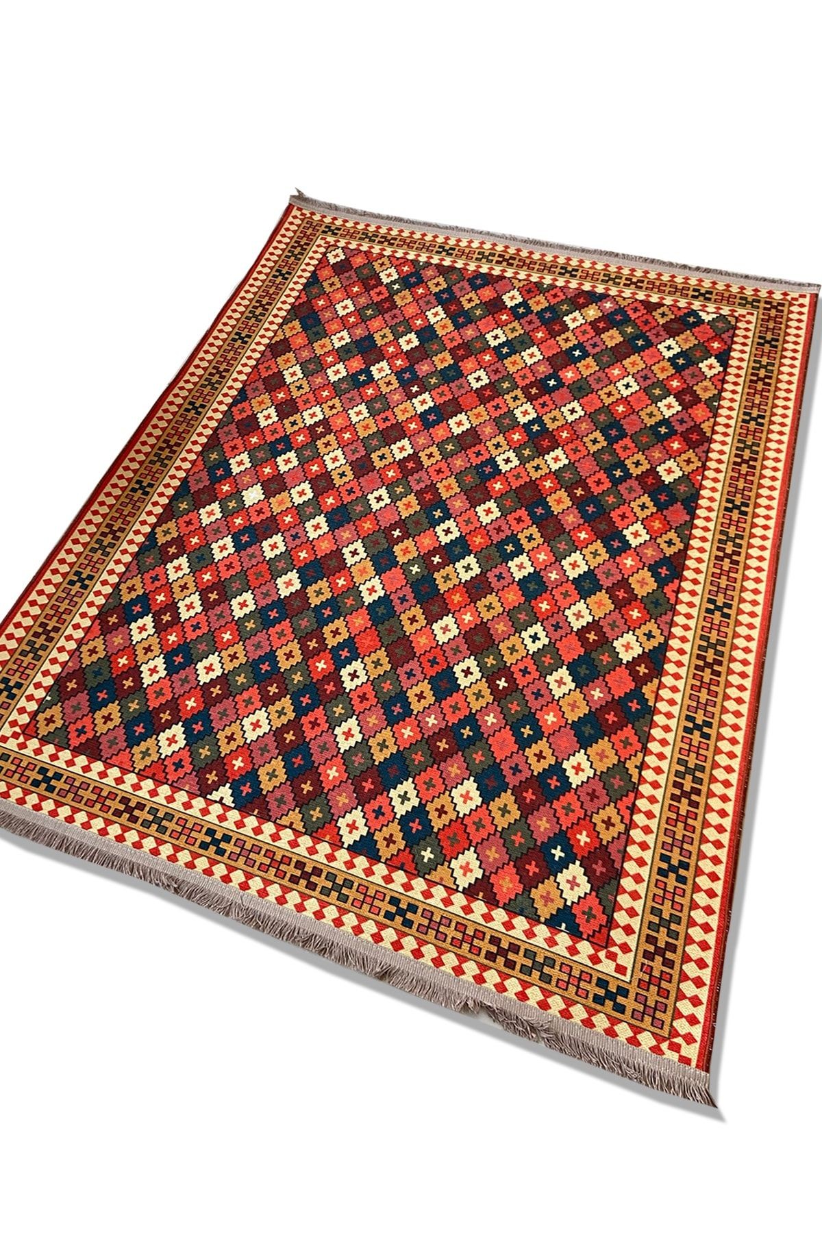Kiremit Geometrik Desen Halı