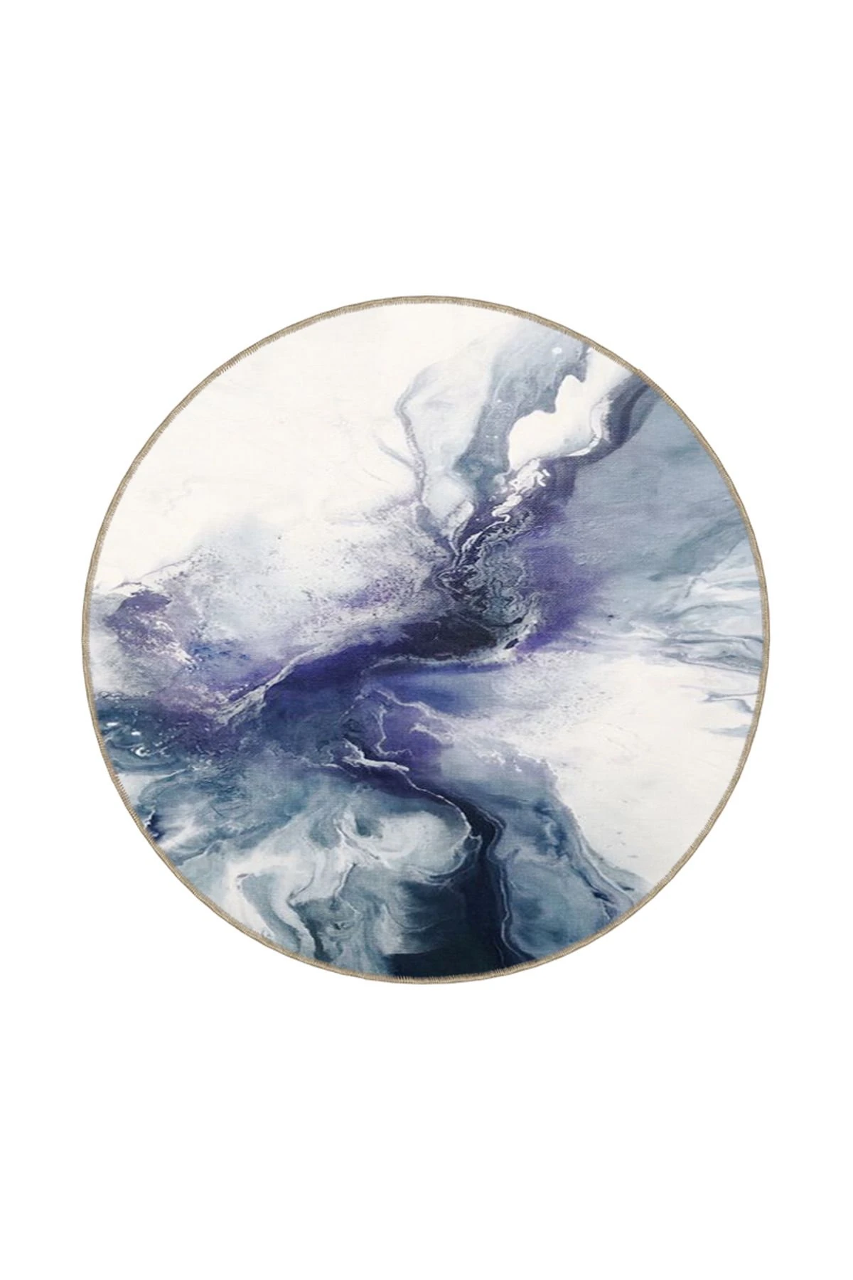 Modern Dumanlı Lacivert Temalı Desenli Dokuma Taban Yıkanabilir Halı miravip9186