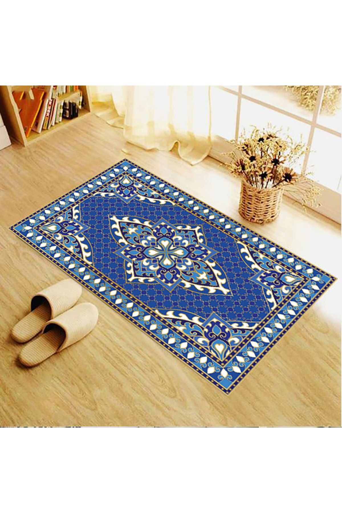 Mavi Baklava Temalı Geometrik Seccade 70x120