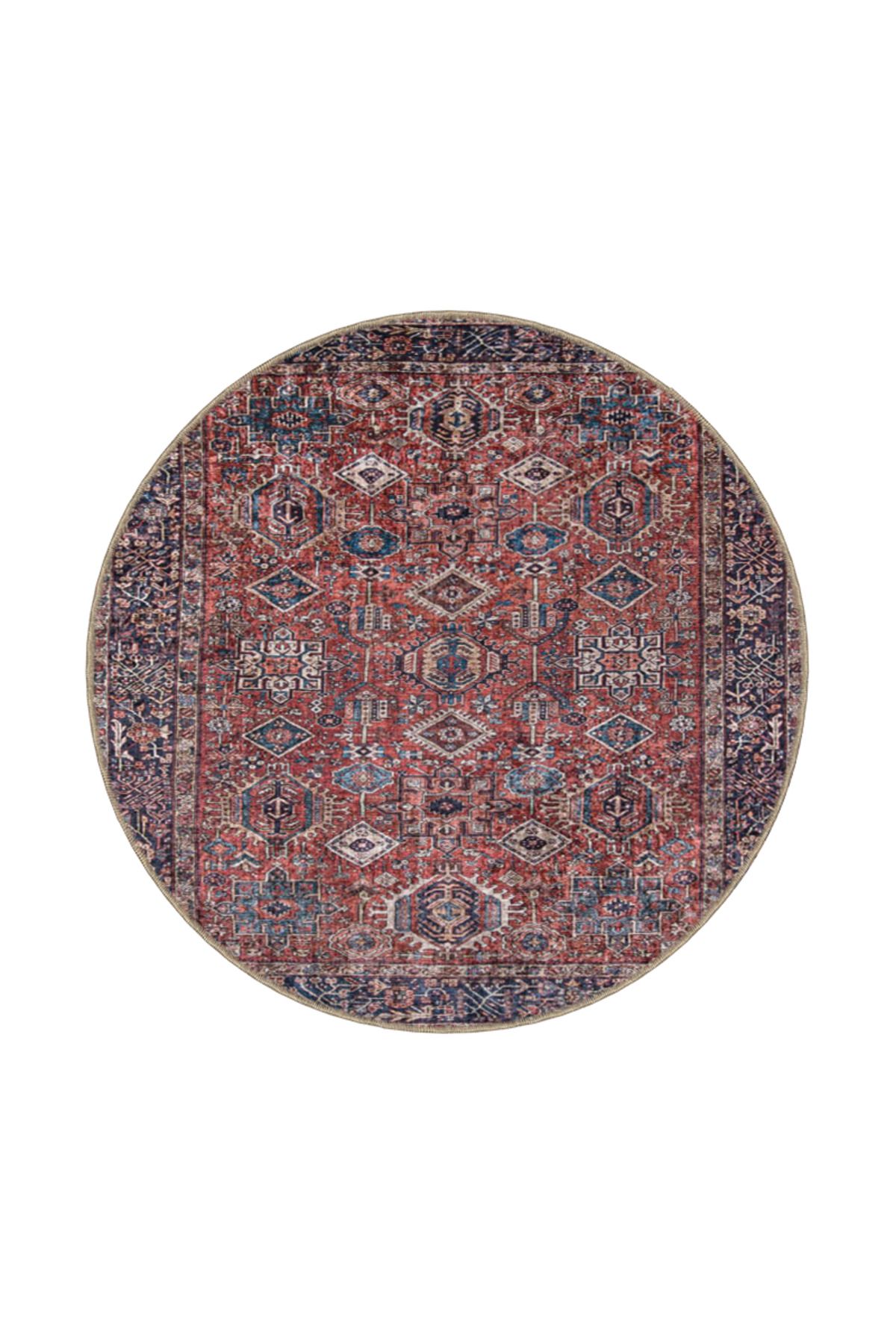 Baklavalı Bordo Renklerinde Temalı Dekoratif Halı ve Yıkanabilir Halı miravip9679