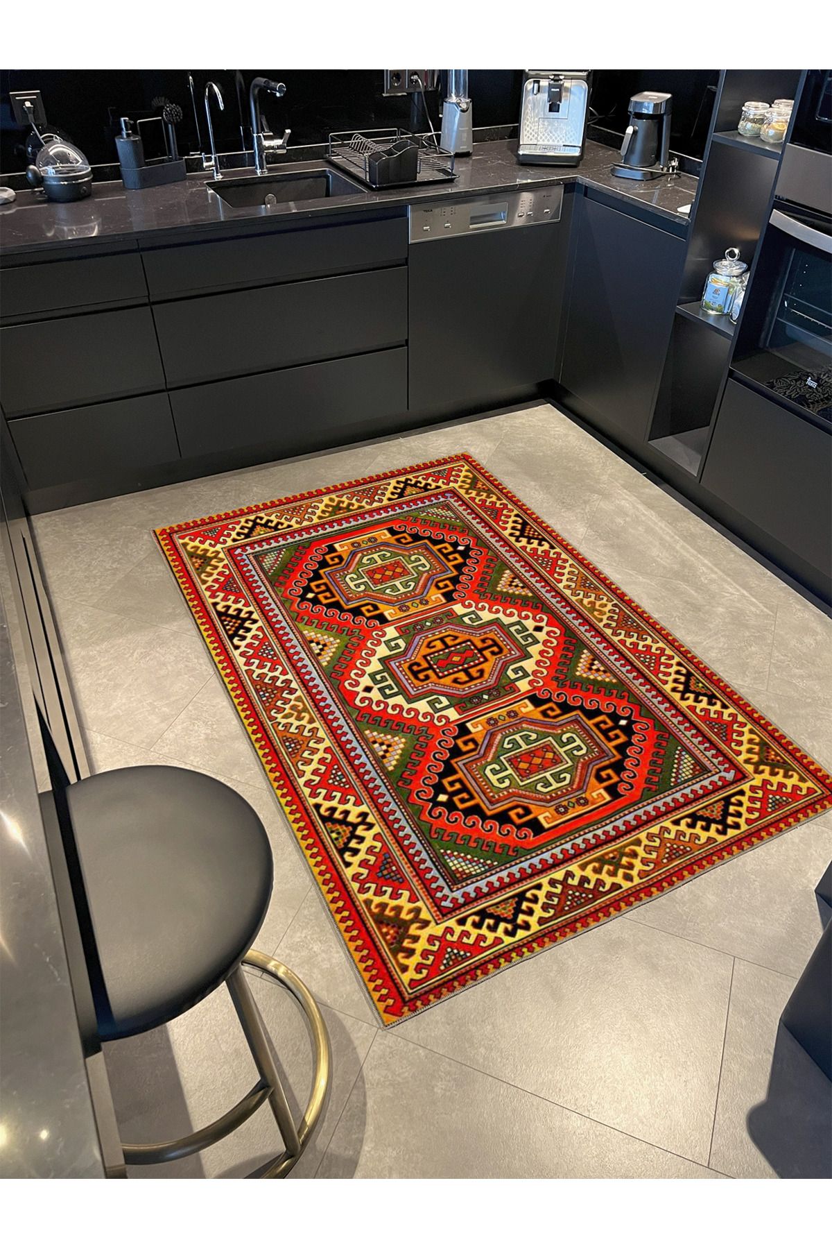 Geleneksel Desen Kırmızı Renklerde Dokuma Taban Halı 4278