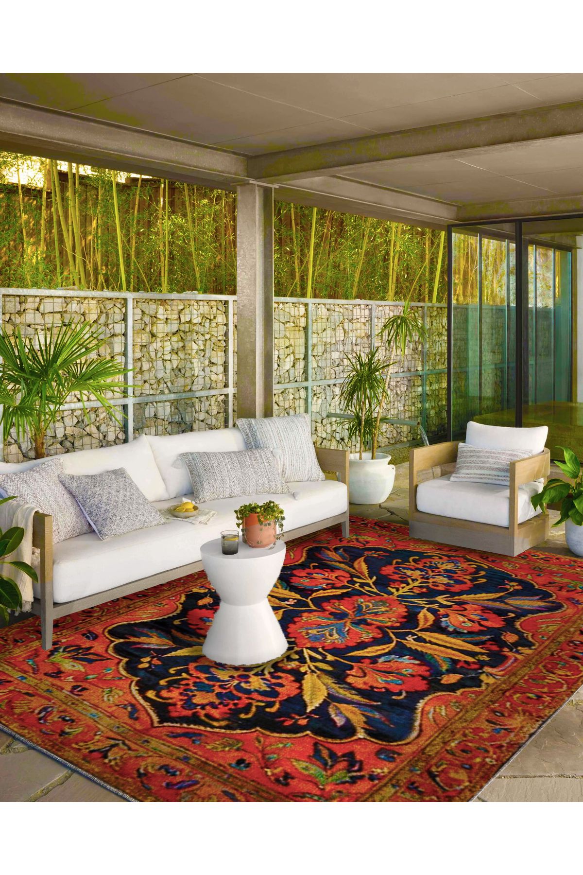 Paris Koleksiyonu Turuncu Temalı Geleneksel Motif Desenli Vintage Dekoratif Halı 51