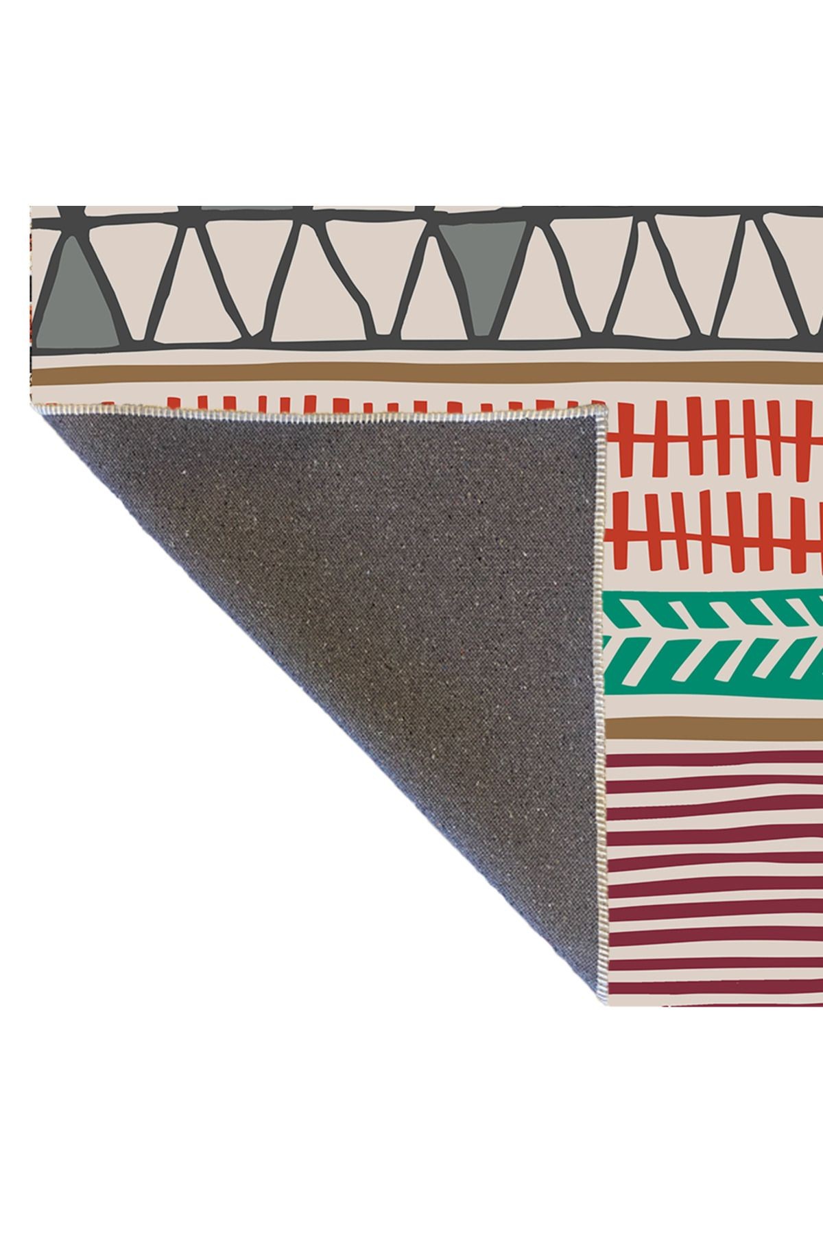 Mira Çok Renkli Çizgi Bölmeli Geometrik Şekil Desenli Modern Dekoratif Halı Mira 1631