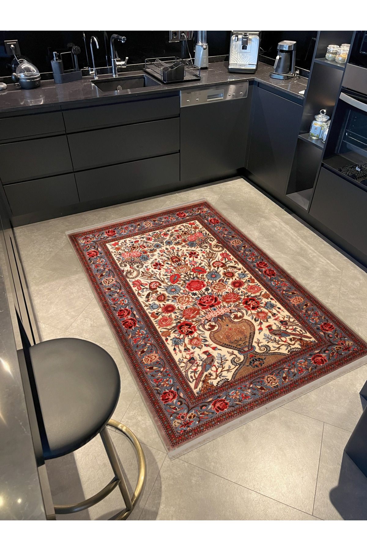 Çok Renkli Geleneksel Motif Etnik Desenli Kreatif Vintage Dekoratif Halı 2549