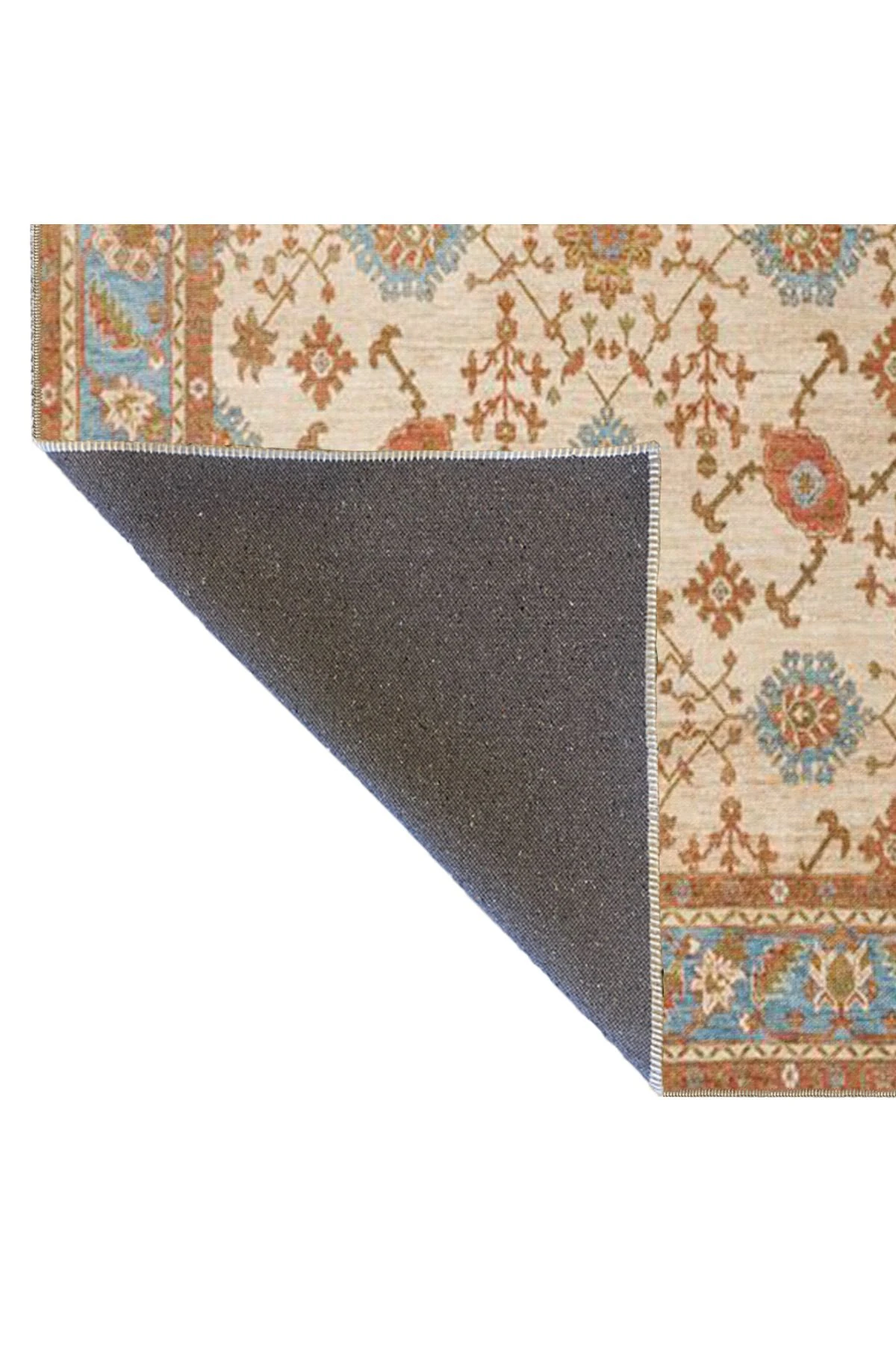 Kahverengi Tonlarda Geleneksel Gül Desenli Dokuma Taban ve Dekoratif Halı miravip69