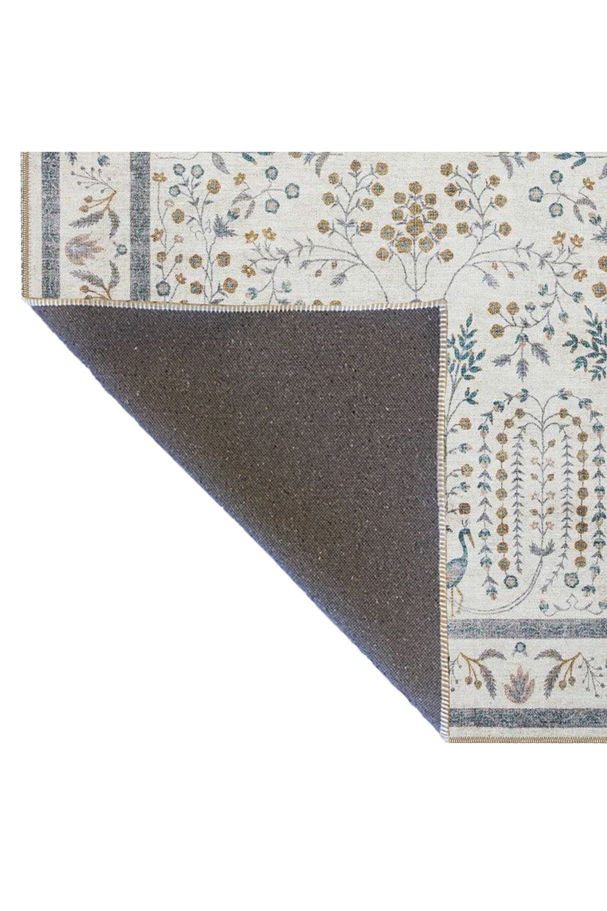 Gri Renklerde Geleneksel Modern Desenli Dekoratif Halı miravip565