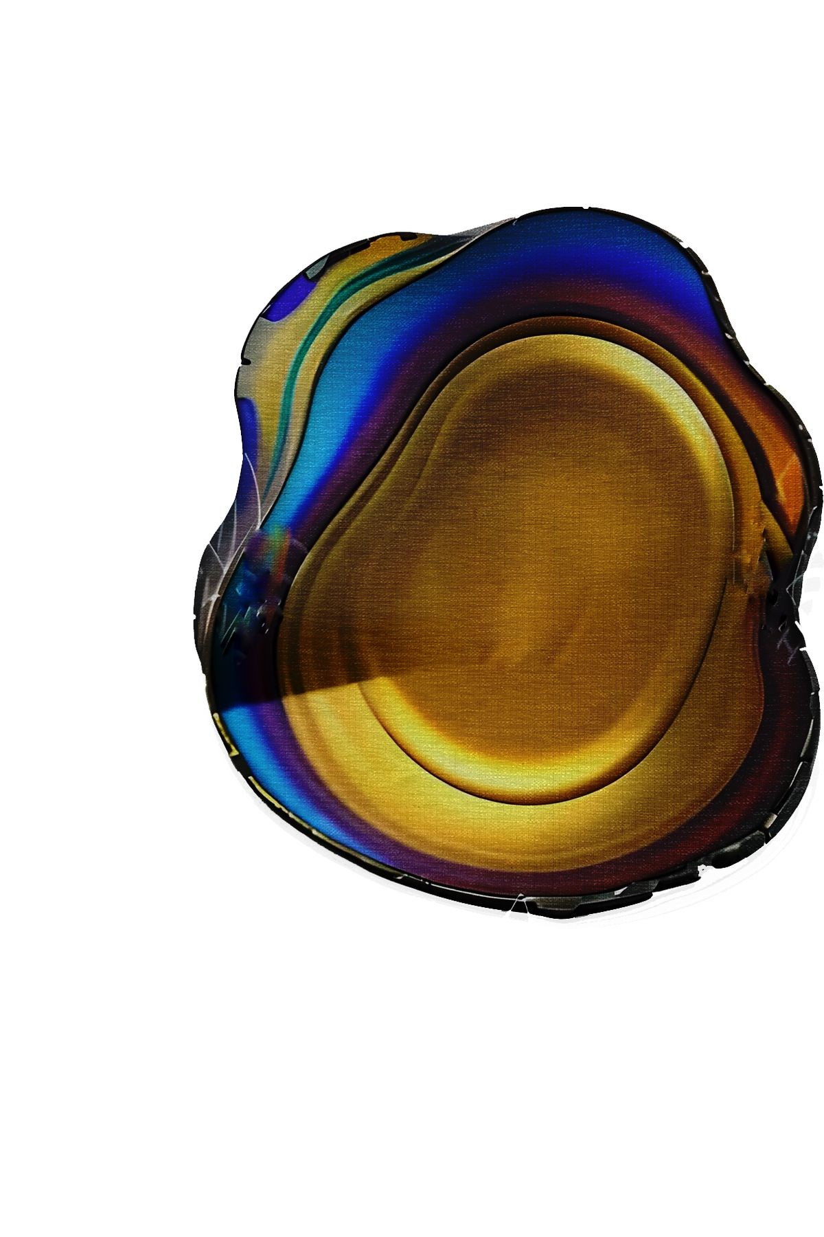 Shape Koleksiyonu Yuvarlak Mavi Sarı Soyut Desenli Dokuma Taban Halı shape72