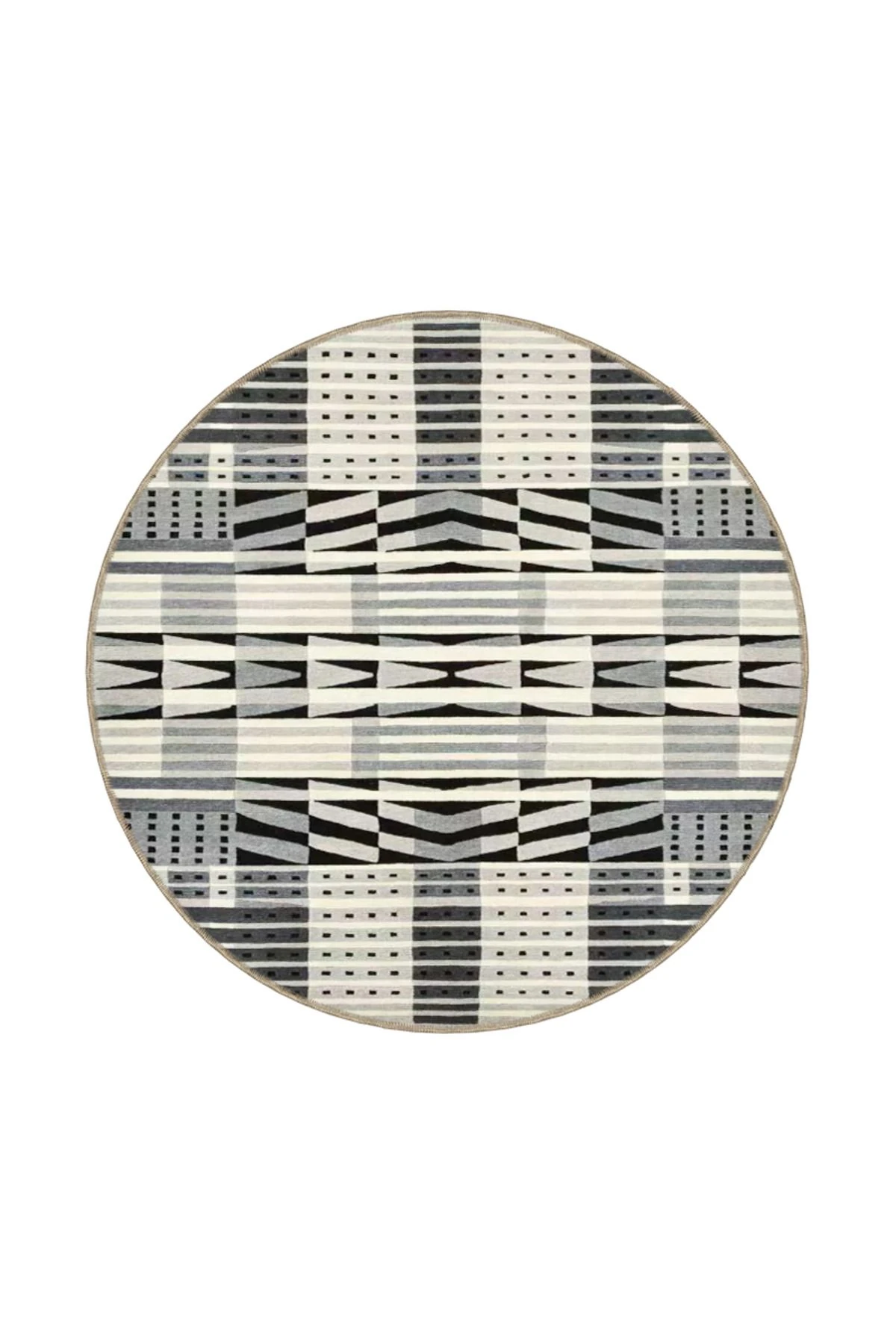 Siyah beyaz Dikdörtgen Geometrik Dokuma Taban Halı miravip1028