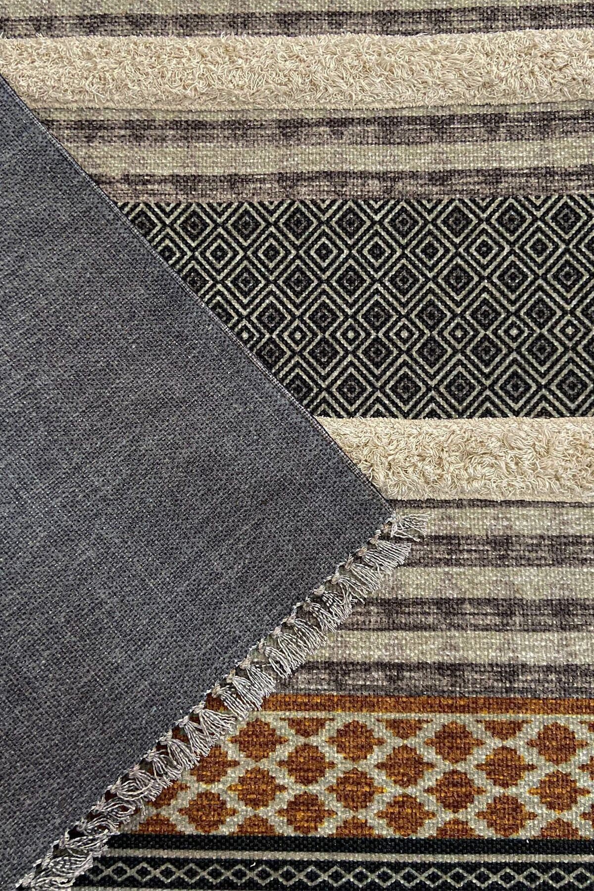 Rustik Kilim Grey Light Brown 4014 Bohem Kilim