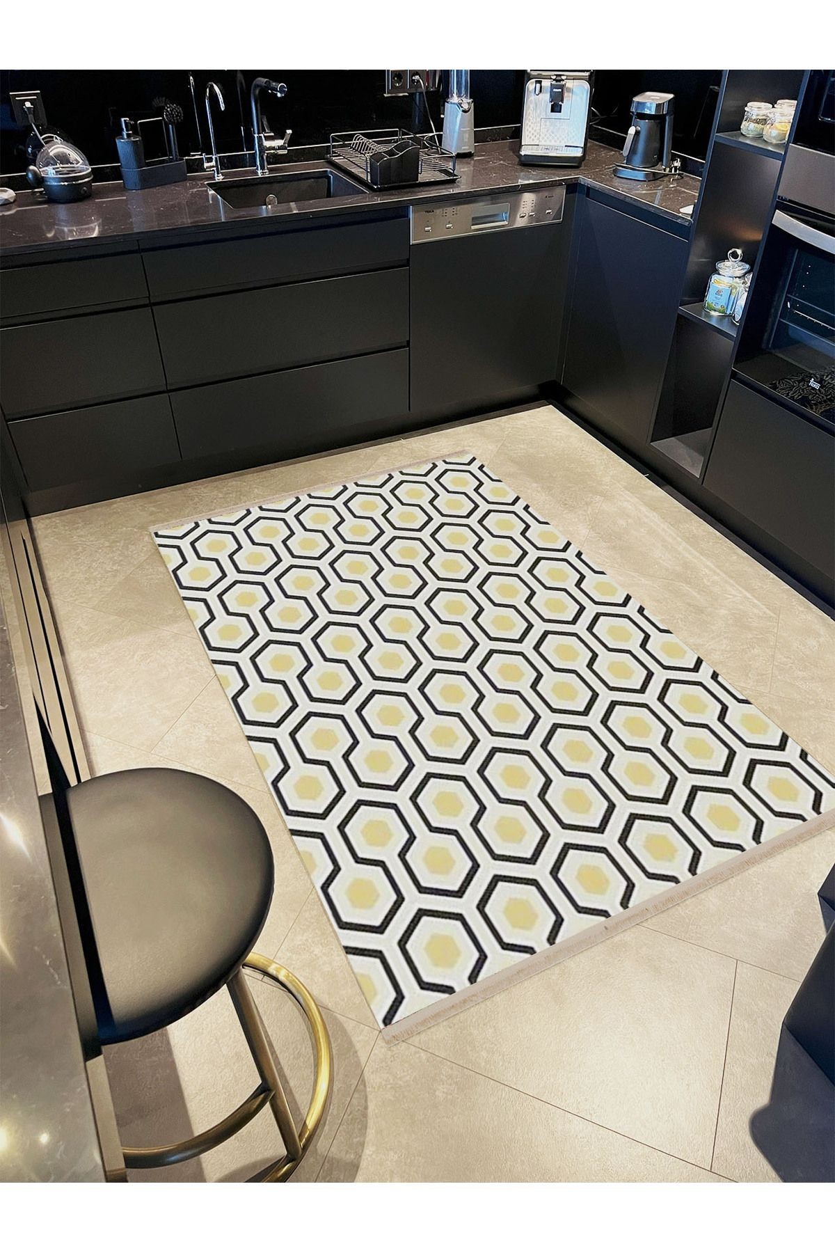 Atlas Koleksiyonu Çok Renkli Geometrik Desenli Modern Dekoratif Halı 35
