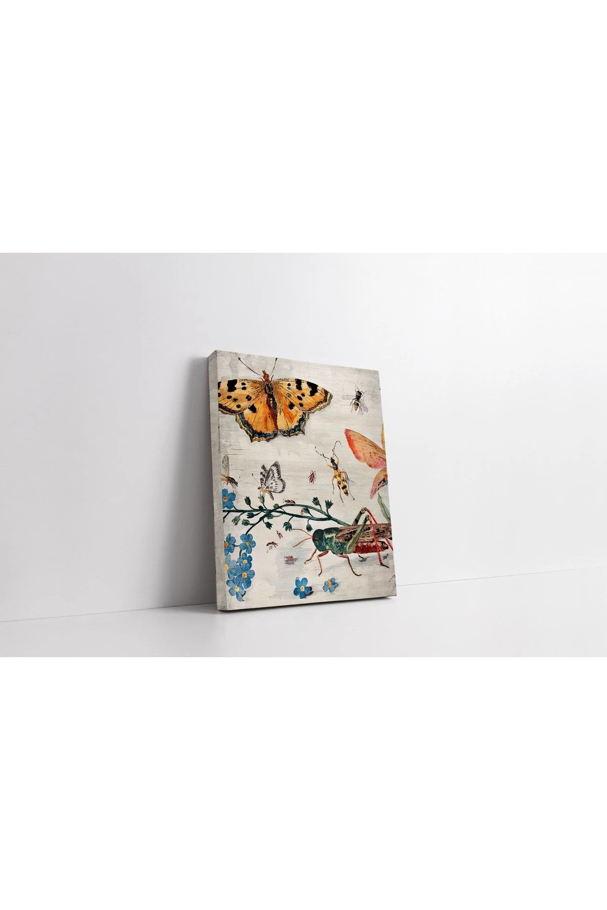 Kanvas Tablo 1237 Bej Kelebek Doğa Figürlü