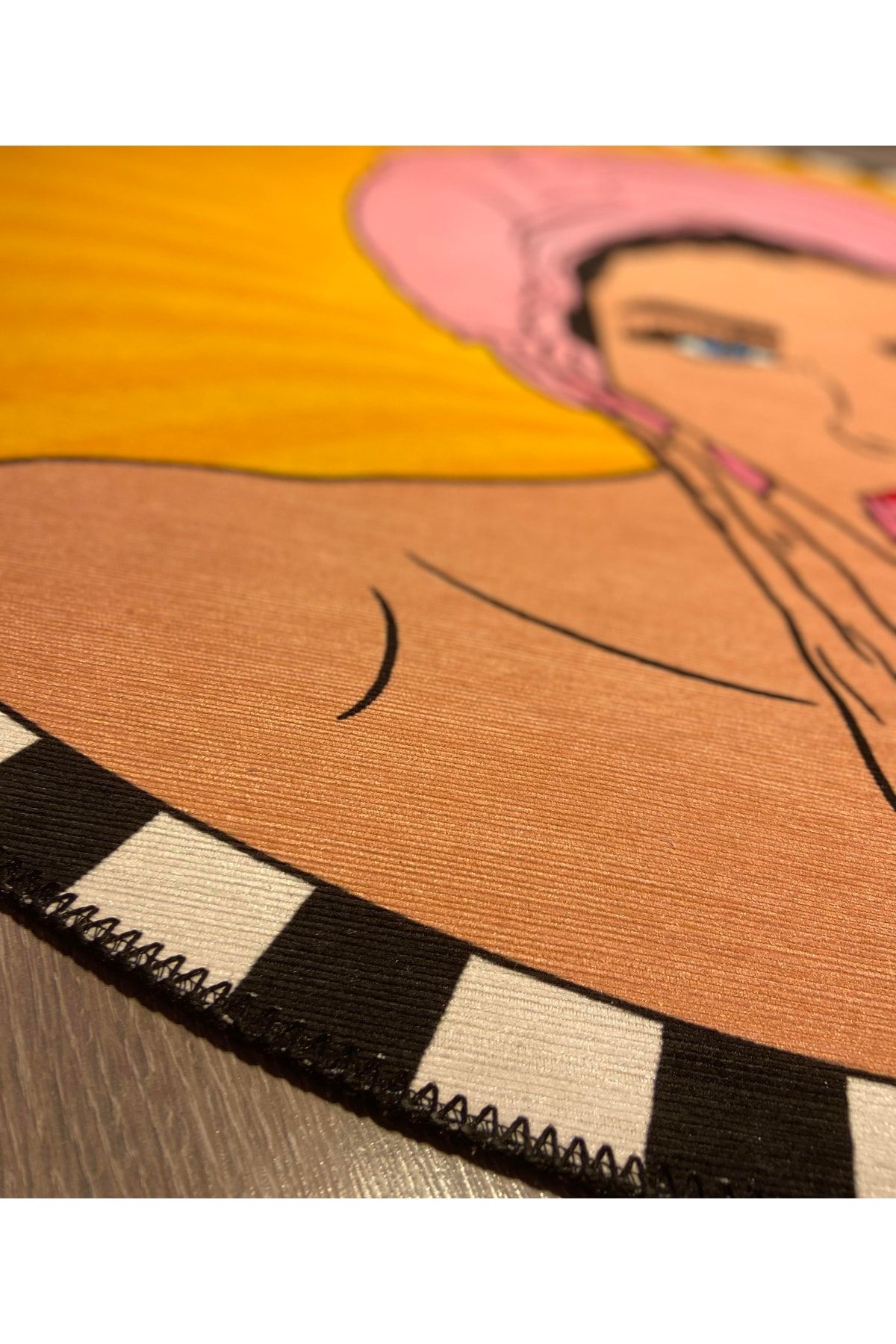 Mira 837 Desenli Dekoratif Yıkanabilir Yuvarlak Halı