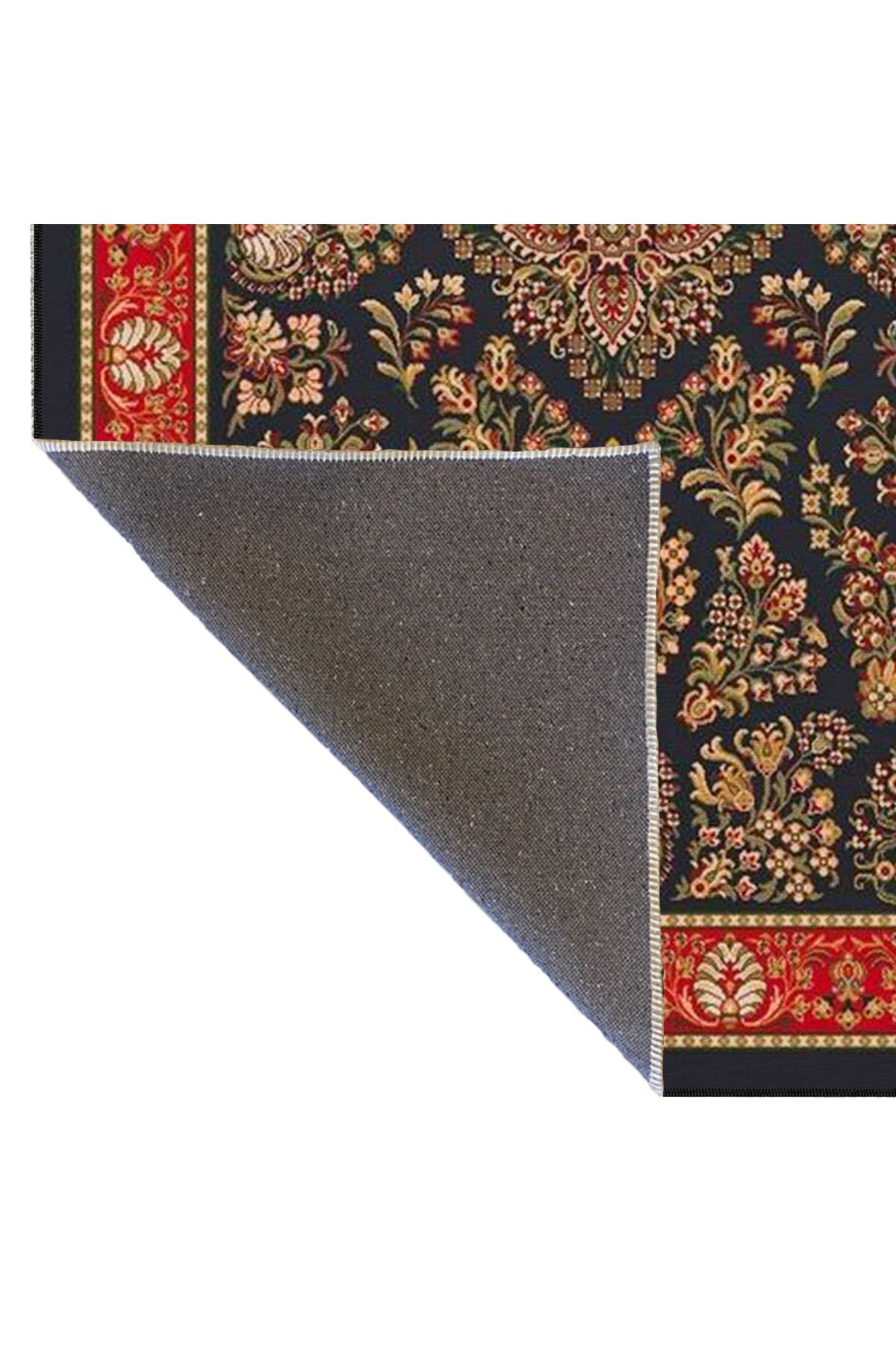 Turuncu Kahverengi Renklede Geleneksel Modern Dekoratif Halı miravip54