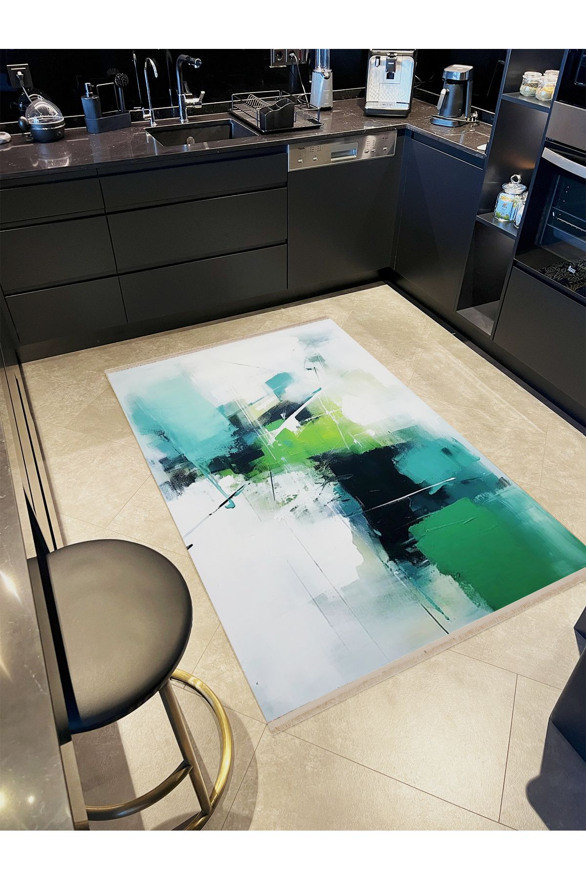 Yılmaz Koleksiyonu Pastel Tonlarda Soyut Abstract Desenli Kreatif Modern Dekoratif Halı 19