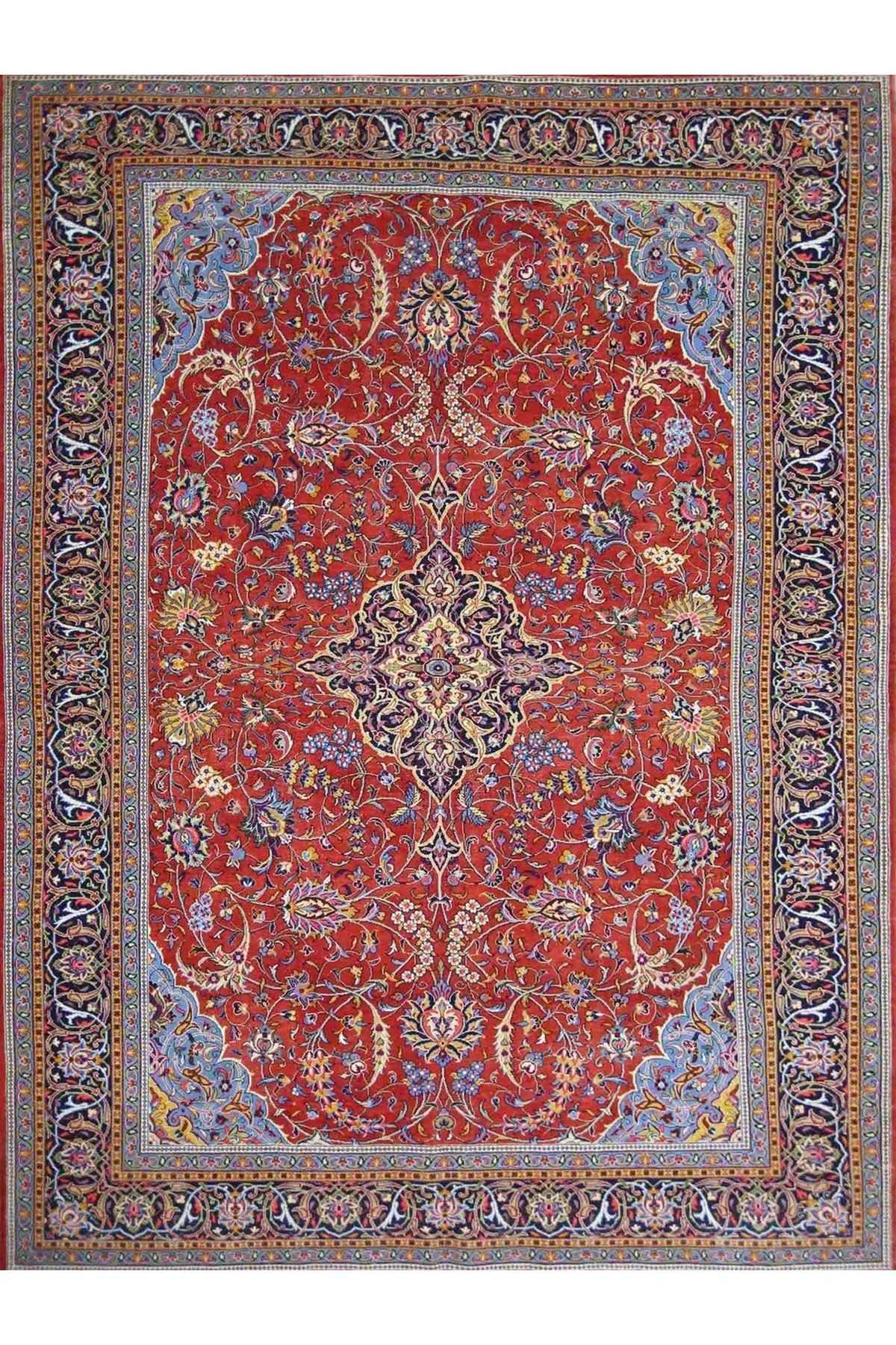 Asena Koleksiyonu Kırmızı Mavi Tema Bohem Tarz Geleneksel Desenli Vintage Dekoratif Halı 10