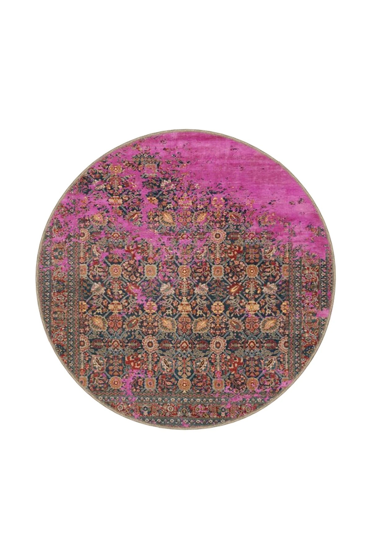 Çerçeveli Mor Renkli Desenli Modern Desenli Dokuma Taban ve Dekoratif Yıkanabilir Halı miravip8631