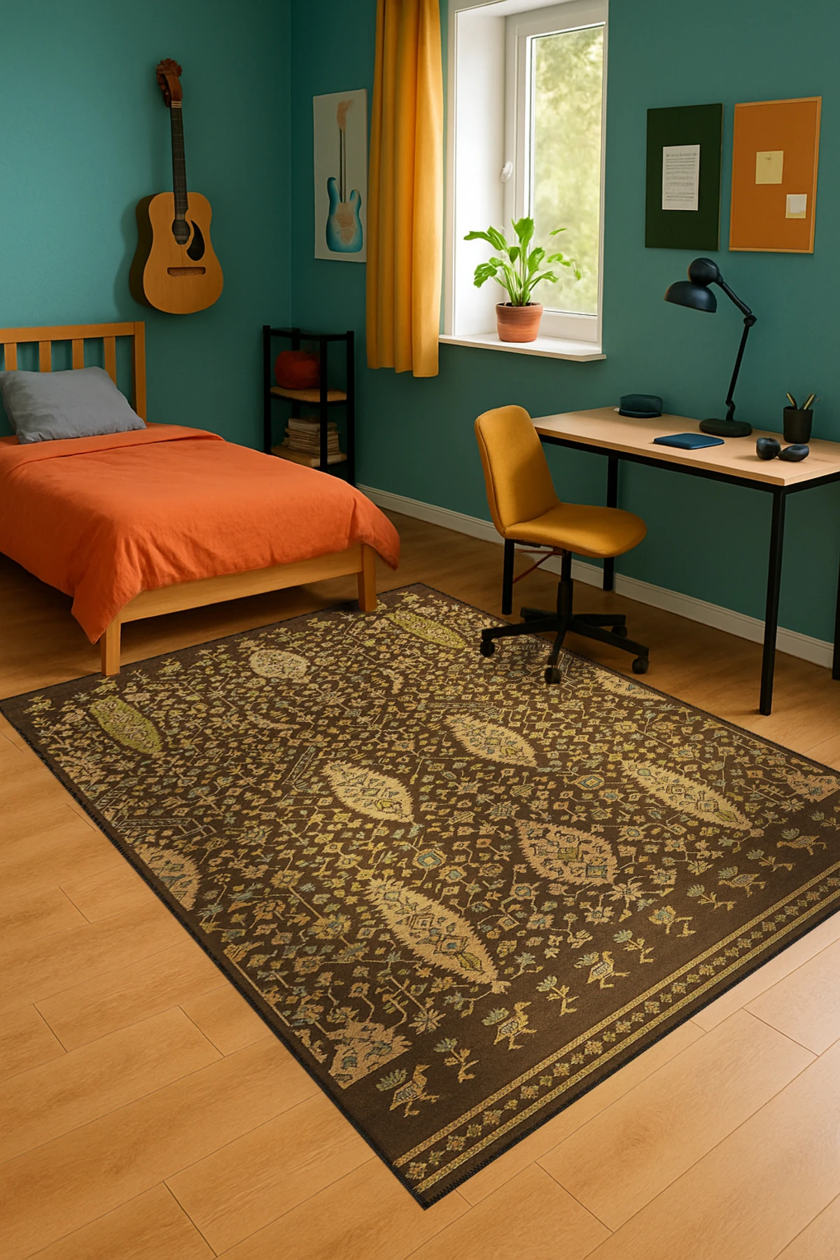 MOSSO Klasik Anadolu Geleneksel Desenli Dokuma Taban Vintage Dekoratif Halı mosso863