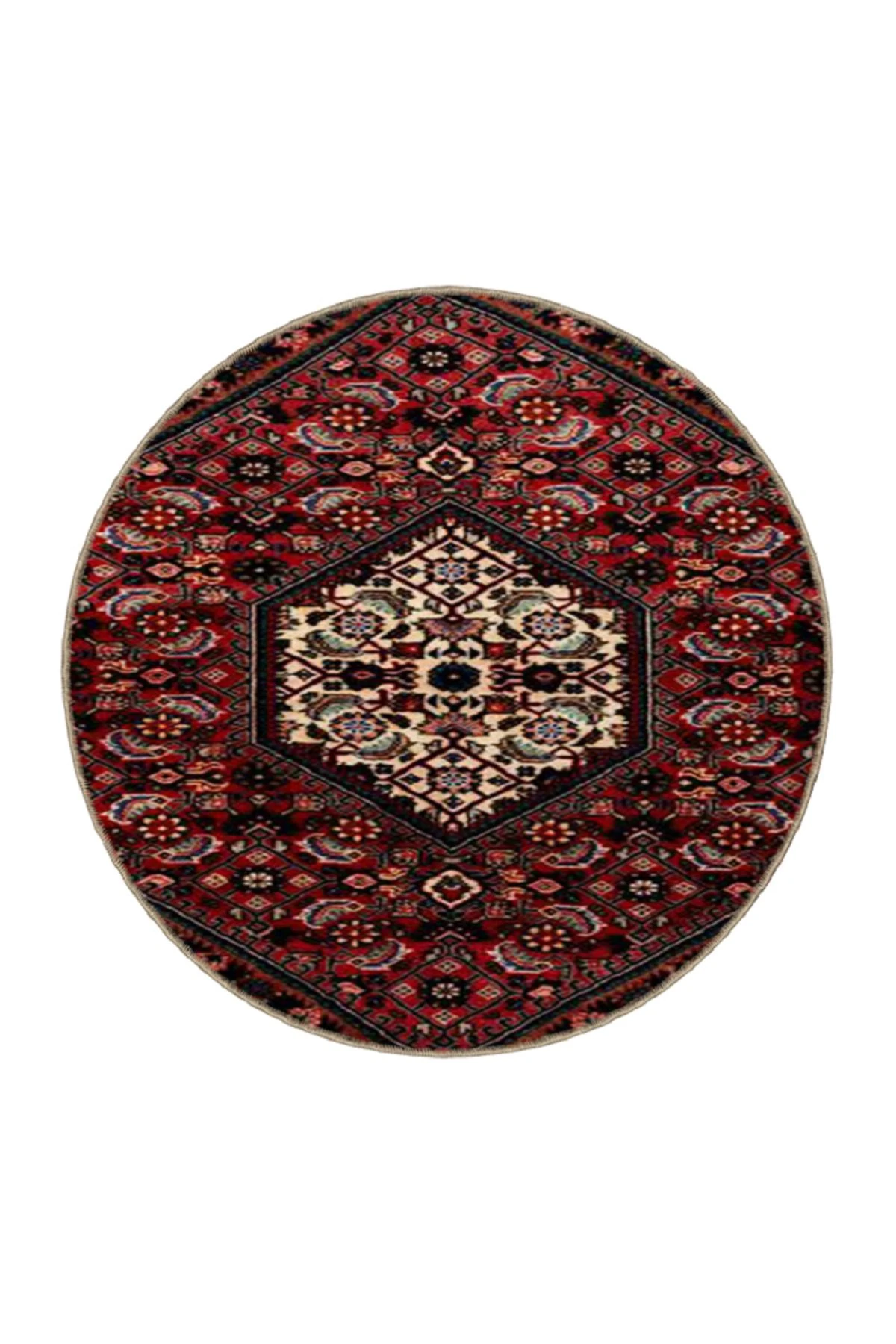 Kapalı Kırmızı Tonlarda Geleneksel Gül Desenli Dokuma Taban ve Dekoratif Halı miravip70